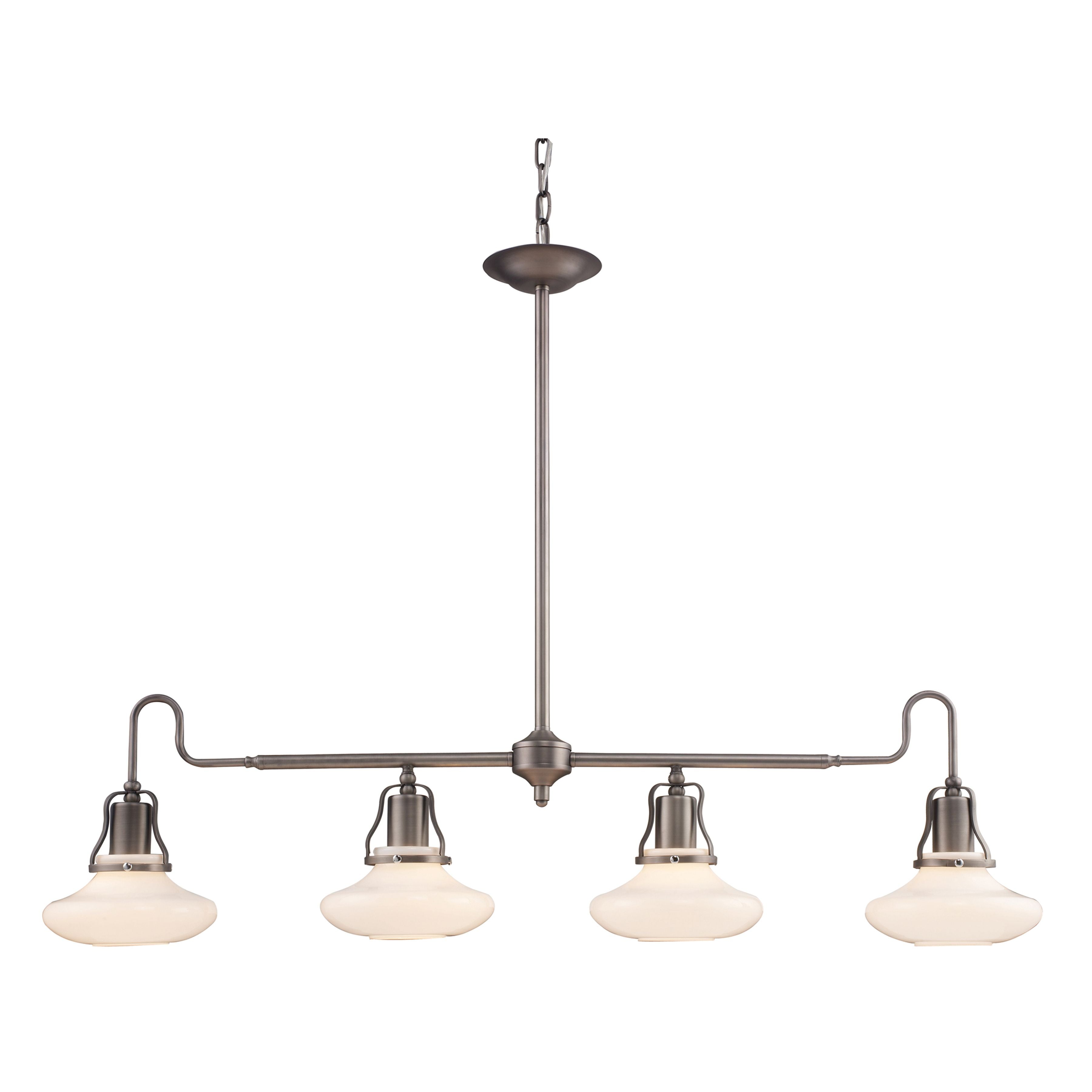 Centennial Park 41'' Wide 4-Light Linear Chandelier - Pewter