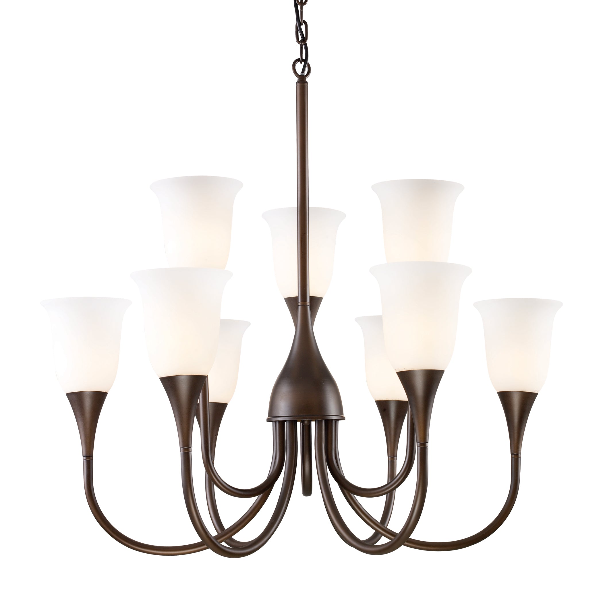 Cabaret 34'' Wide 9-Light Chandelier - Aged Bronze