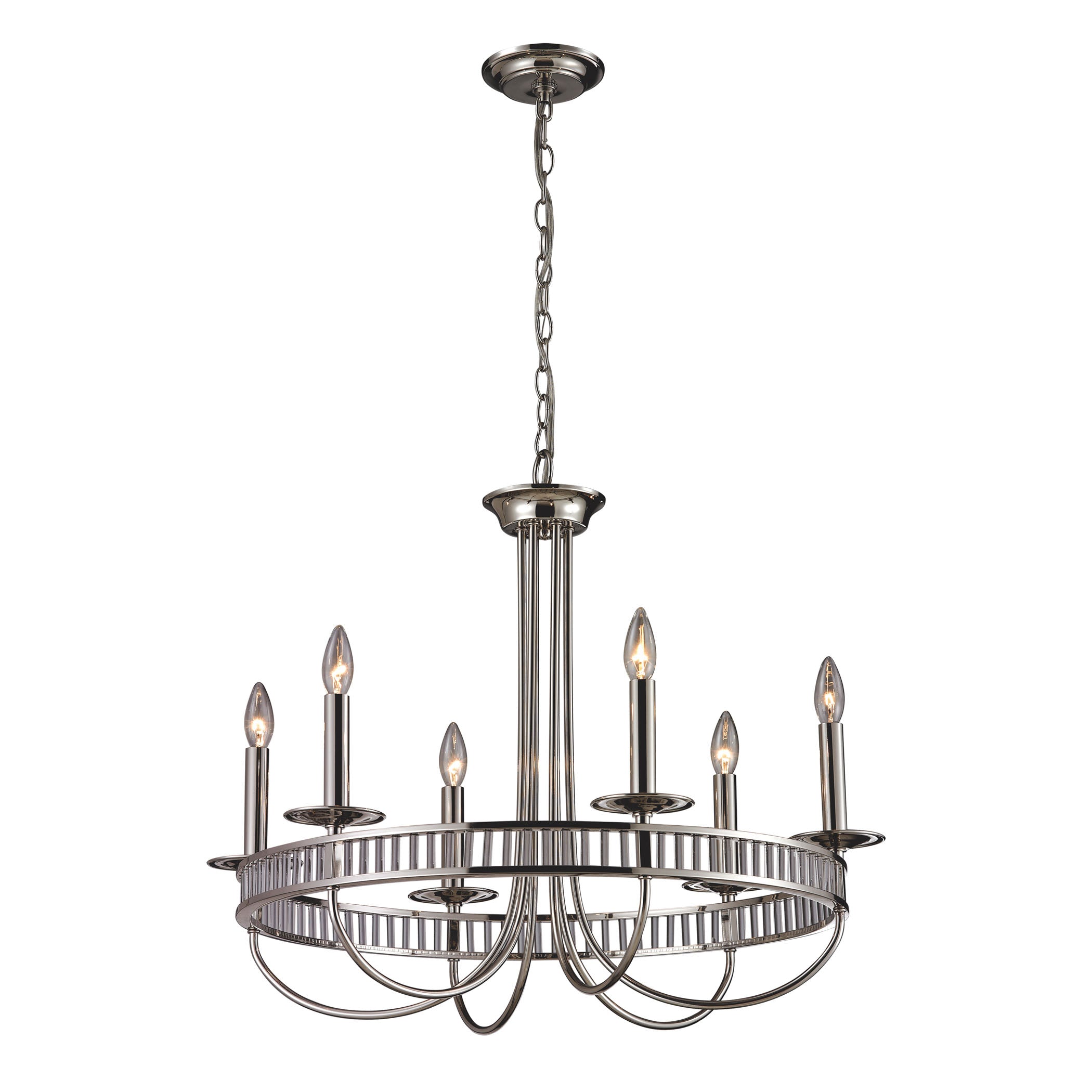 Braxton 29'' Wide 6-Light Chandelier - Polished Chrome