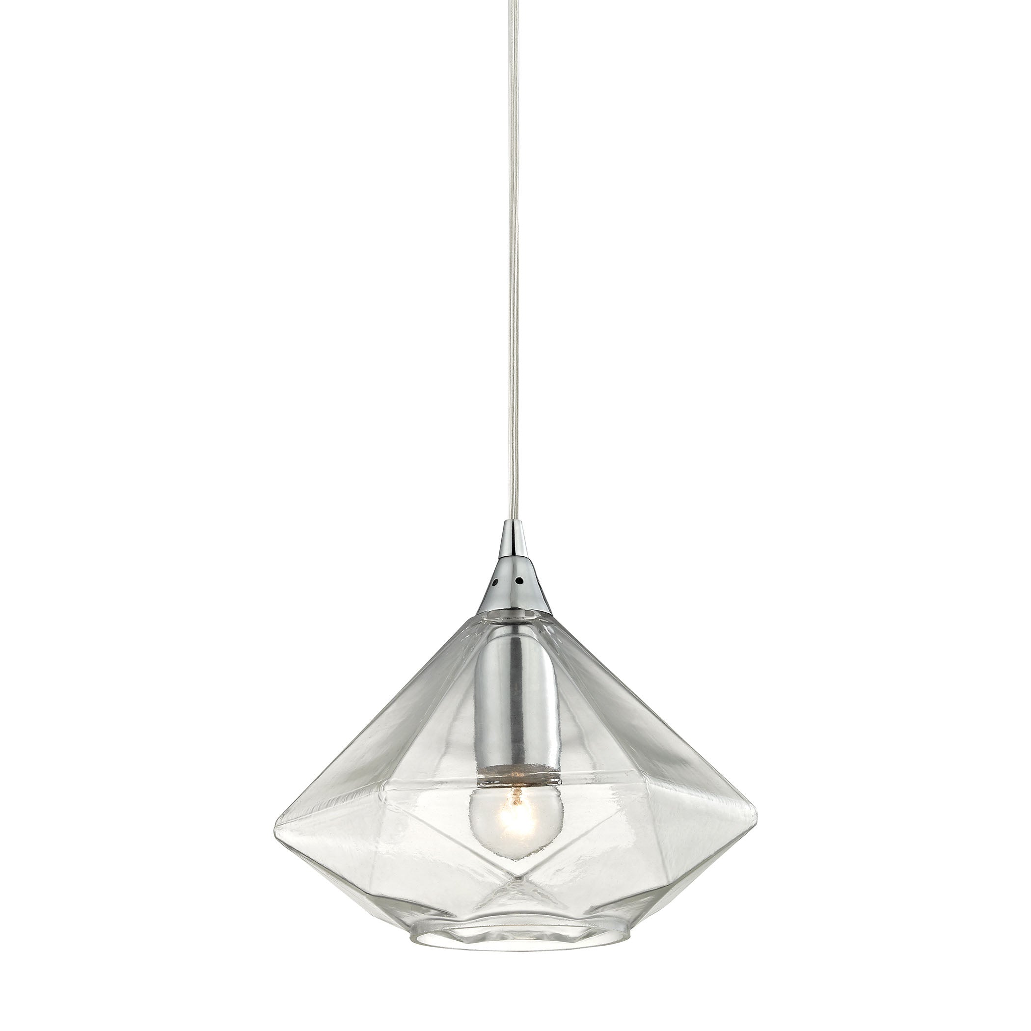 Geometrics 9'' Wide 1-Light Mini Pendant - Polished Chrome