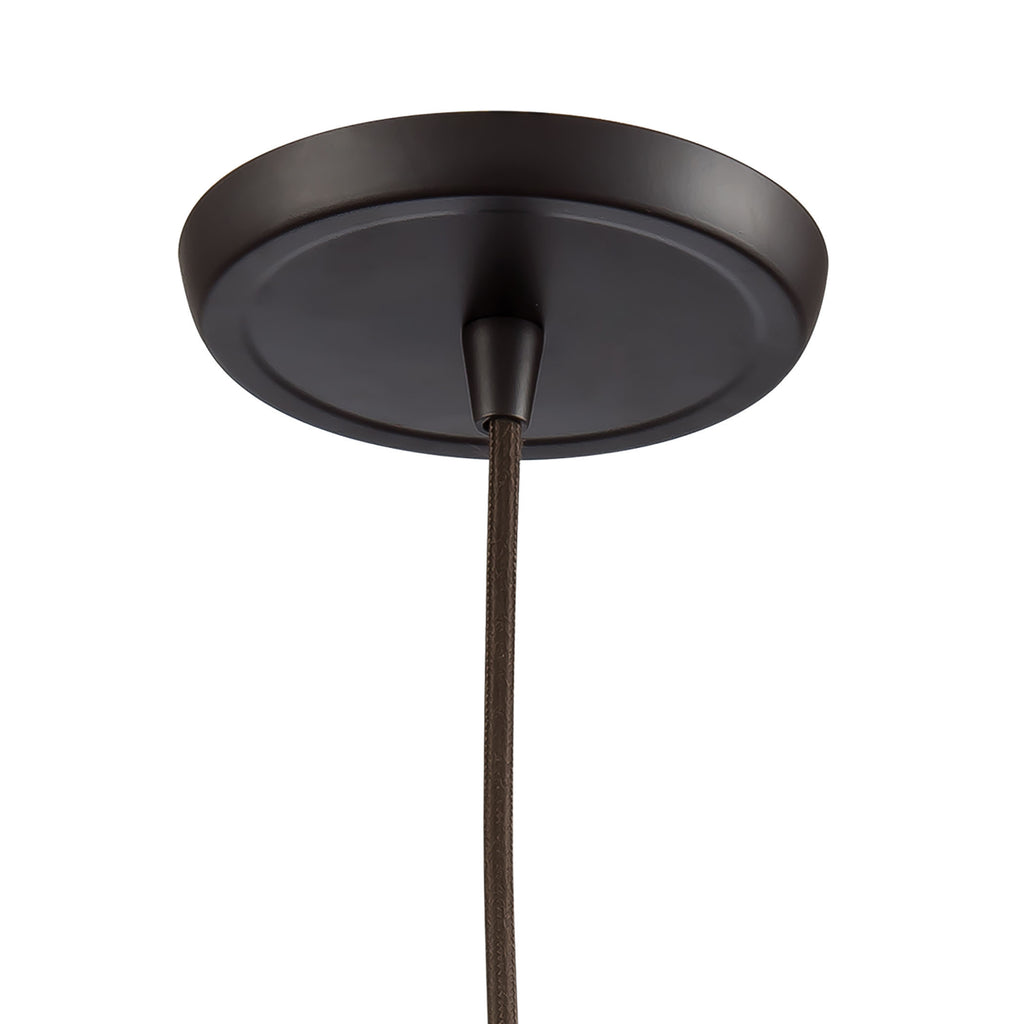 Hand Formed Glass 6'' Wide 1-Light Mini Pendant - Oil Rubbed Bronze