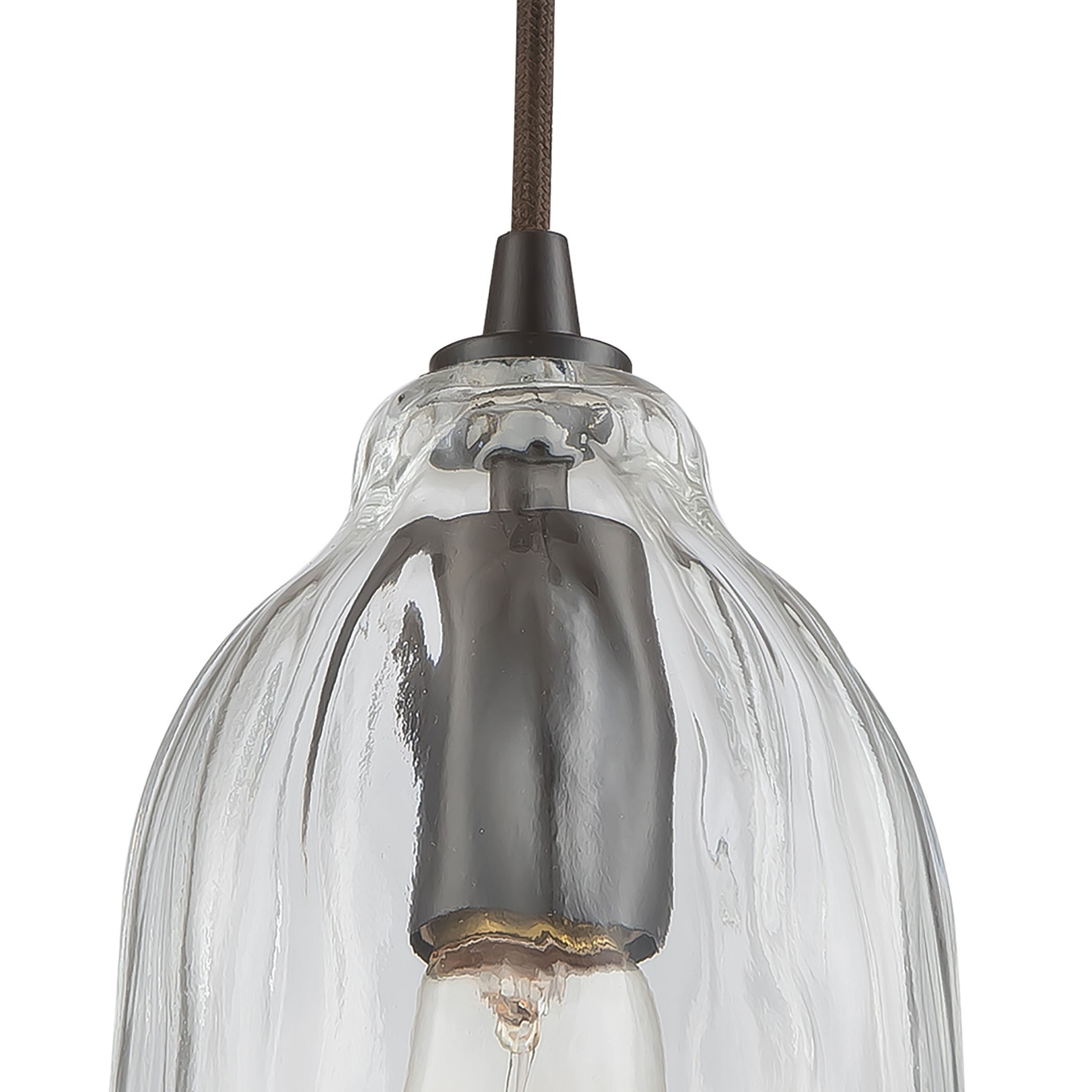 Hand Formed Glass 6'' Wide 1-Light Mini Pendant - Oil Rubbed Bronze