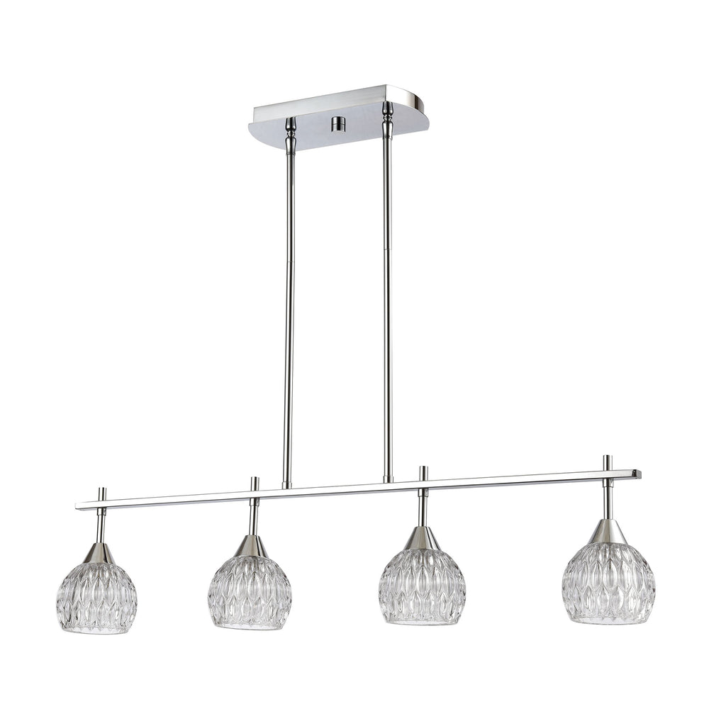 Kersey 34'' Wide 4-Light Linear Chandelier - Polished Chrome