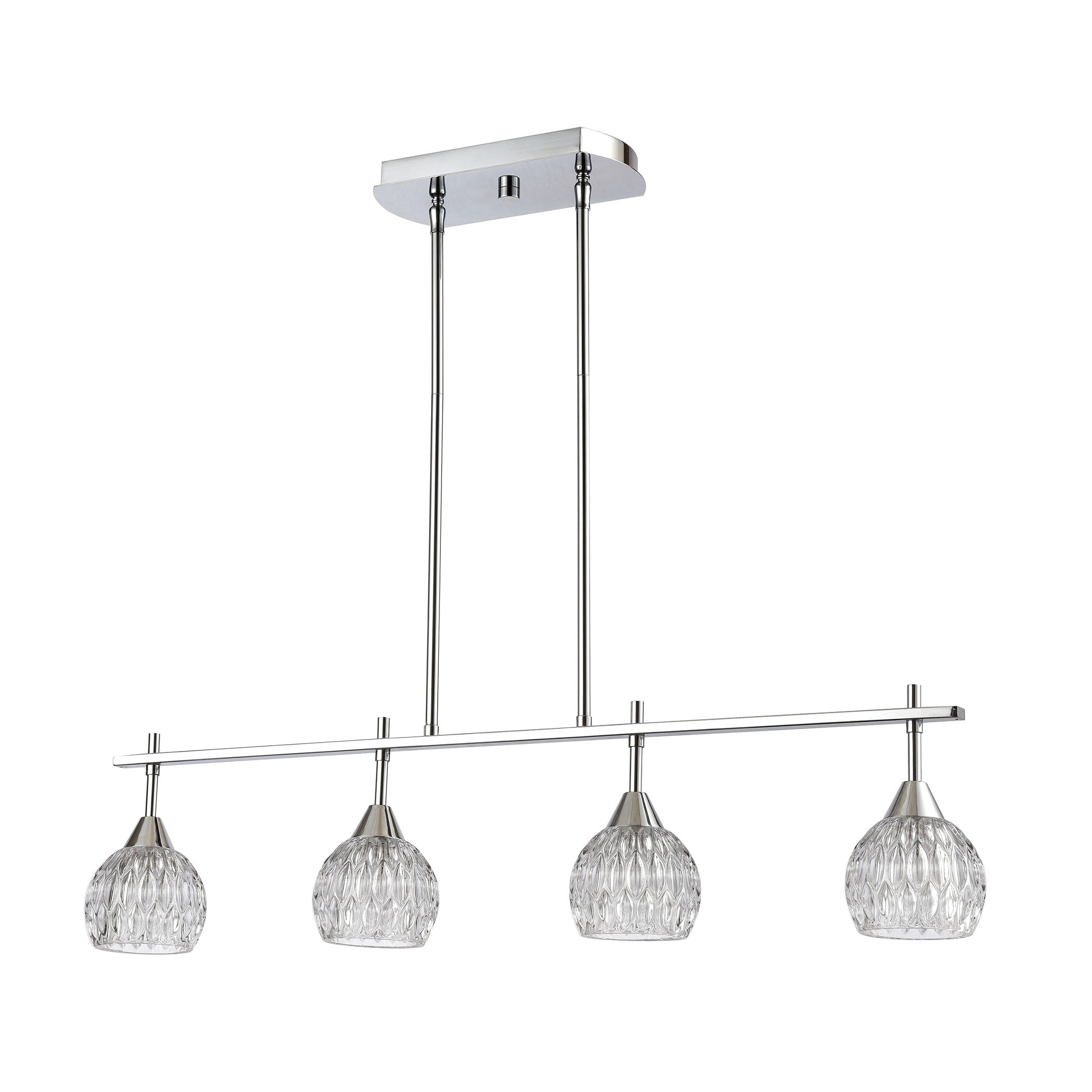 Kersey 34'' Wide 4-Light Linear Chandelier - Polished Chrome