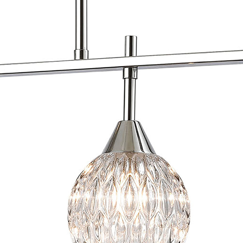 Kersey 34'' Wide 4-Light Linear Chandelier - Polished Chrome