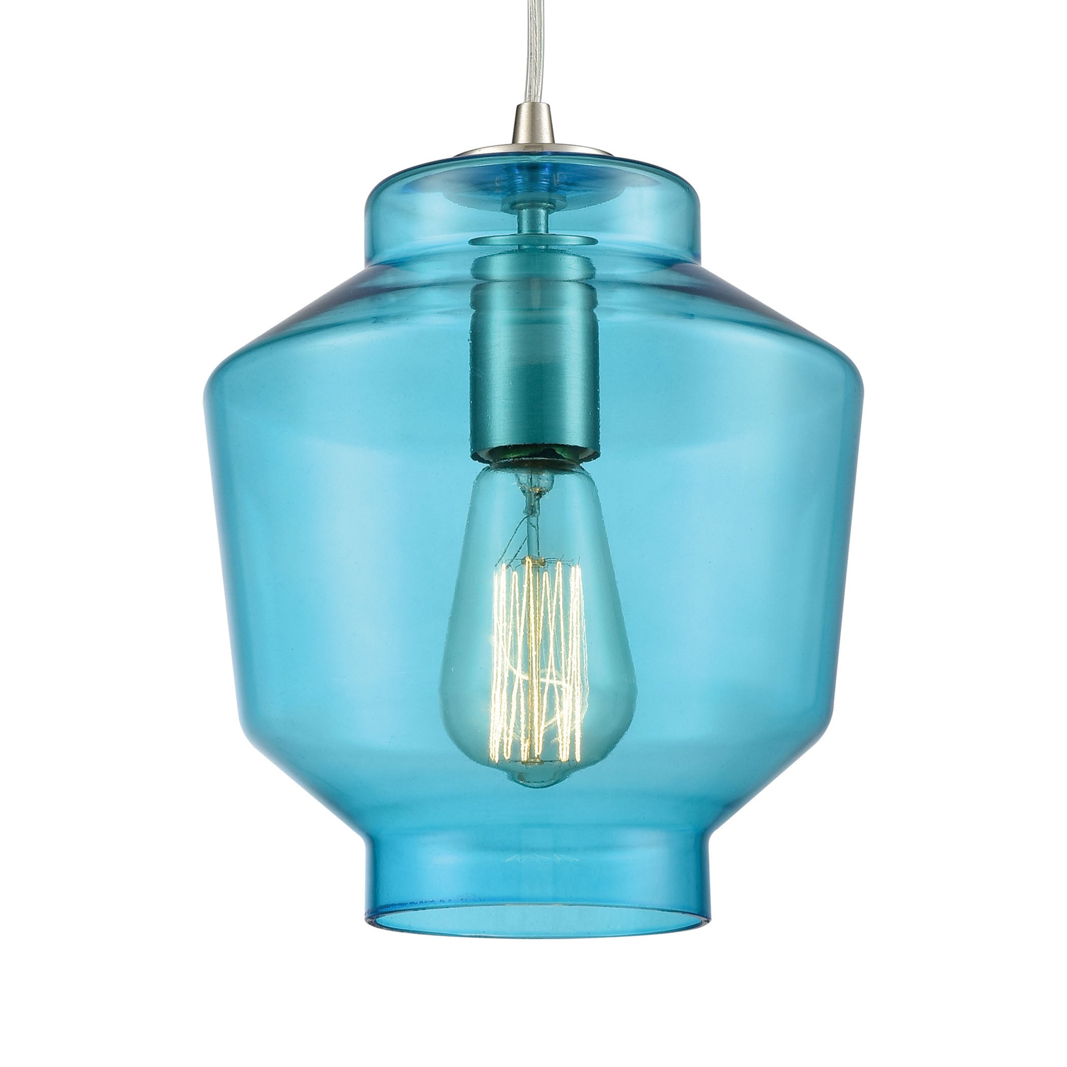 Barrel 8'' Wide 1-Light Mini Pendant - Satin Nickel