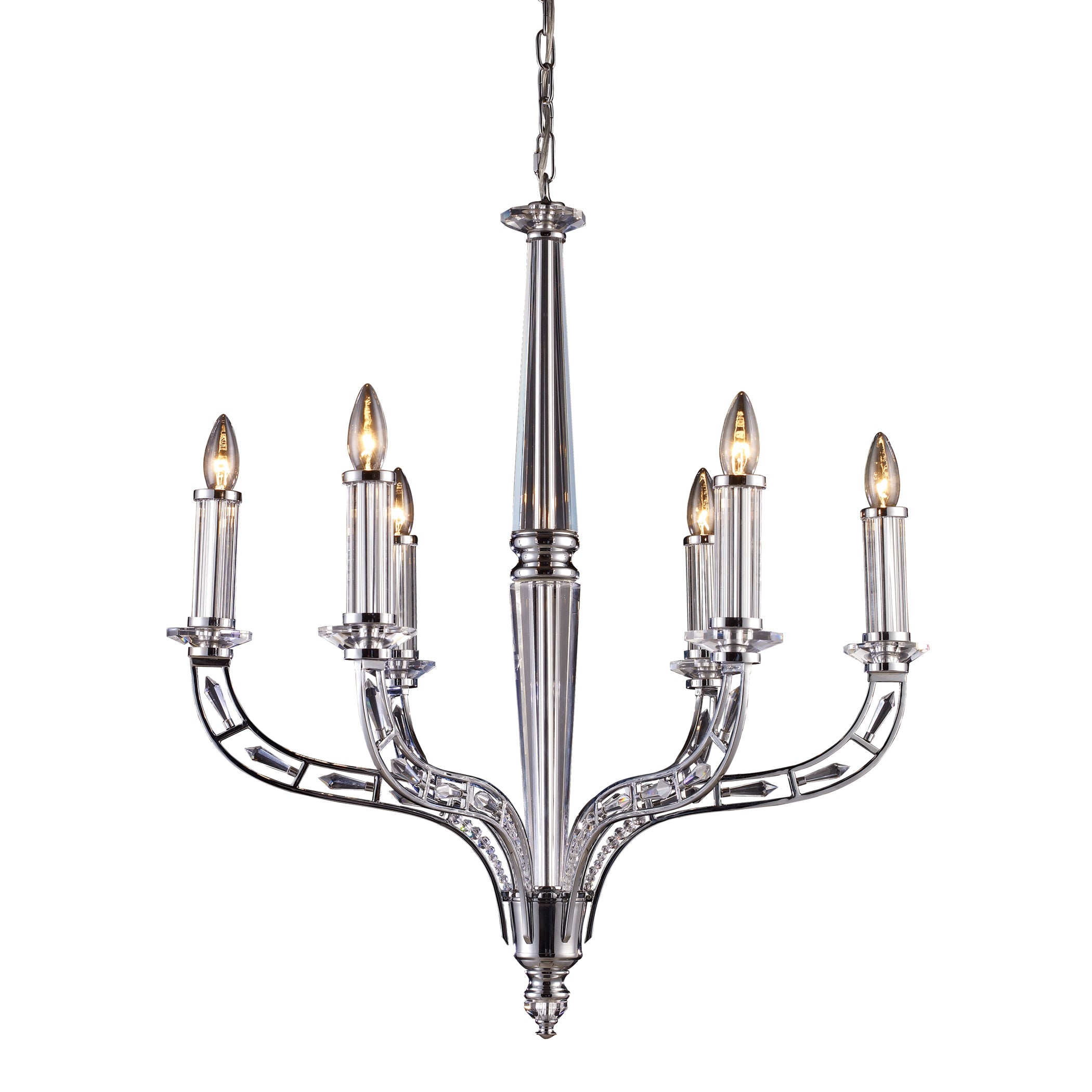 Zullaix 28'' Wide 6-Light Chandelier - Polished Chrome