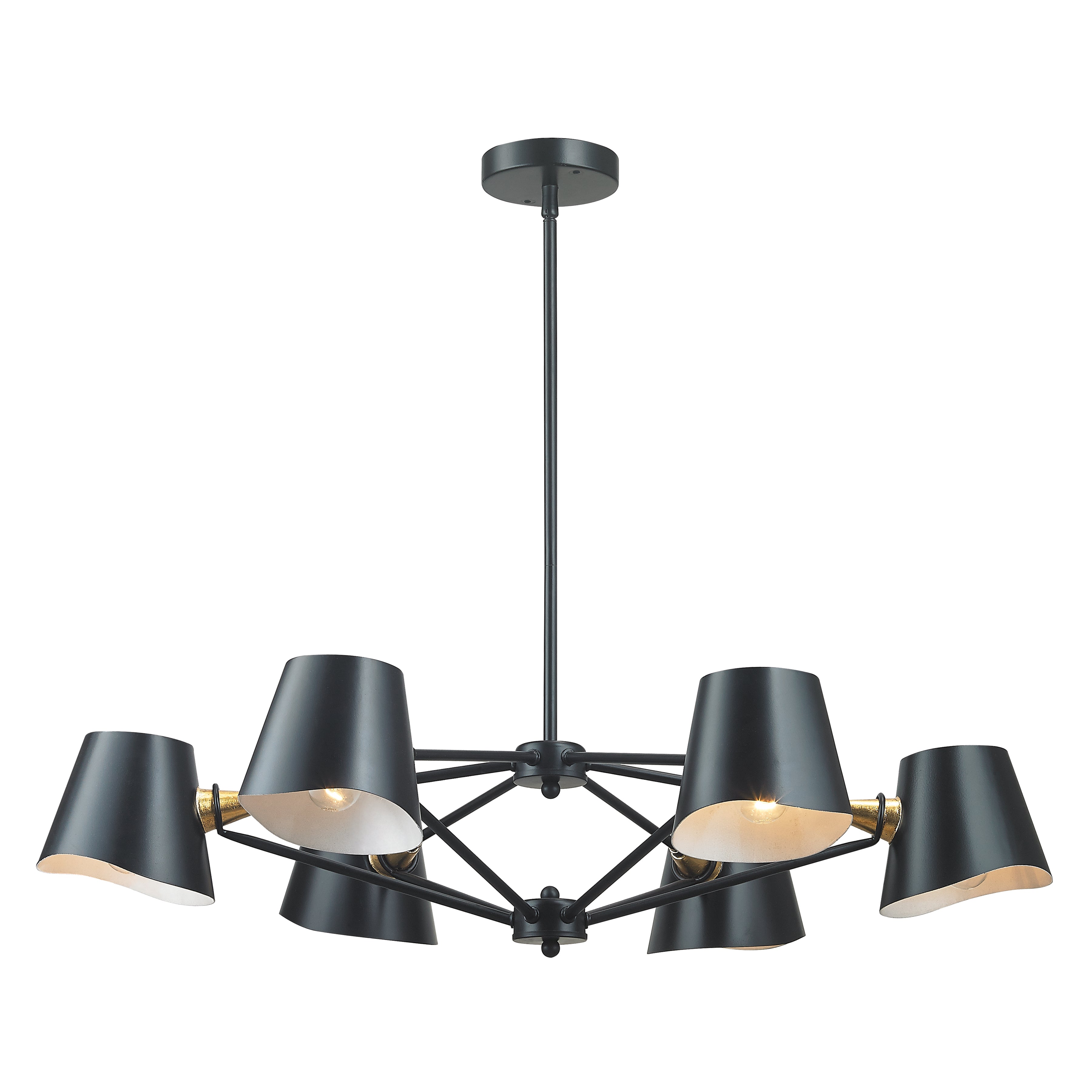 Webre 34'' Wide 6-Light Chandelier - Gold Leaf