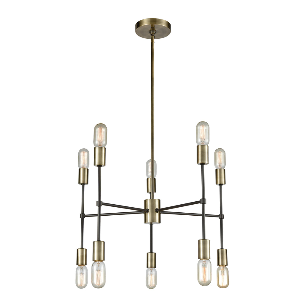 Up Down Century 24'' Wide 10-Light Chandelier - Antique Brass
