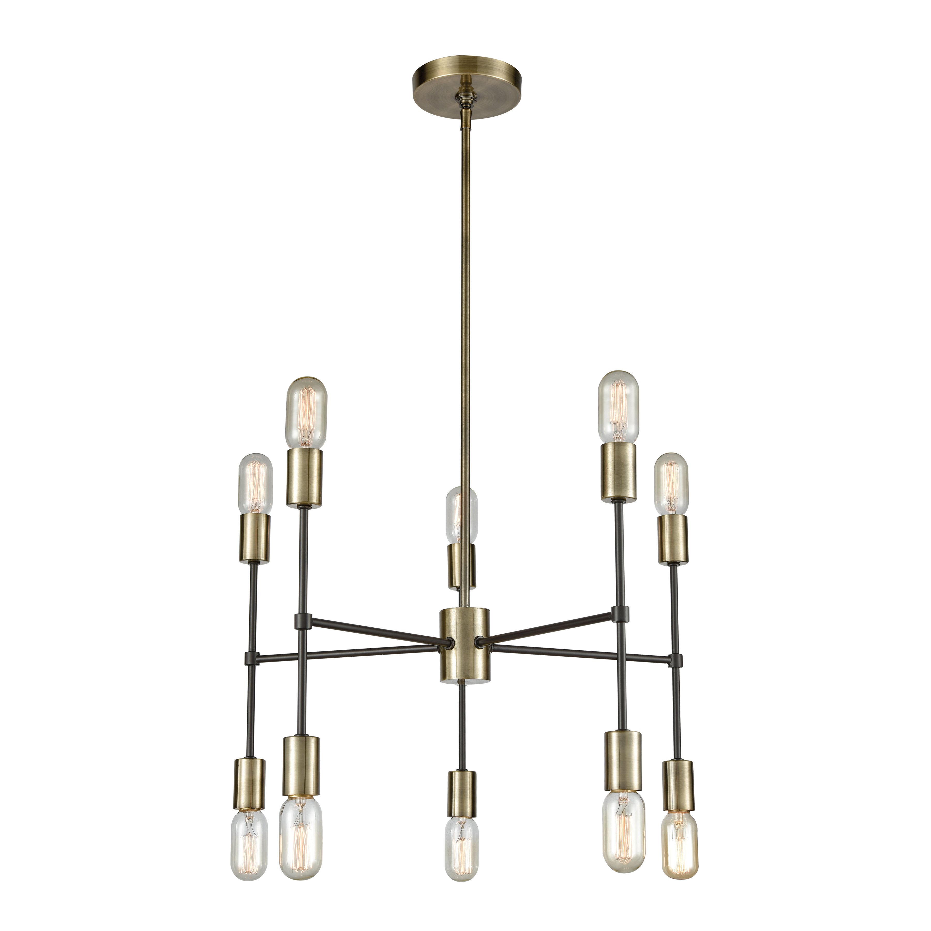 Up Down Century 24'' Wide 10-Light Chandelier - Antique Brass