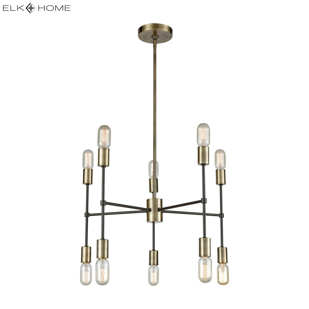 Up Down Century 24'' Wide 10-Light Chandelier - Antique Brass