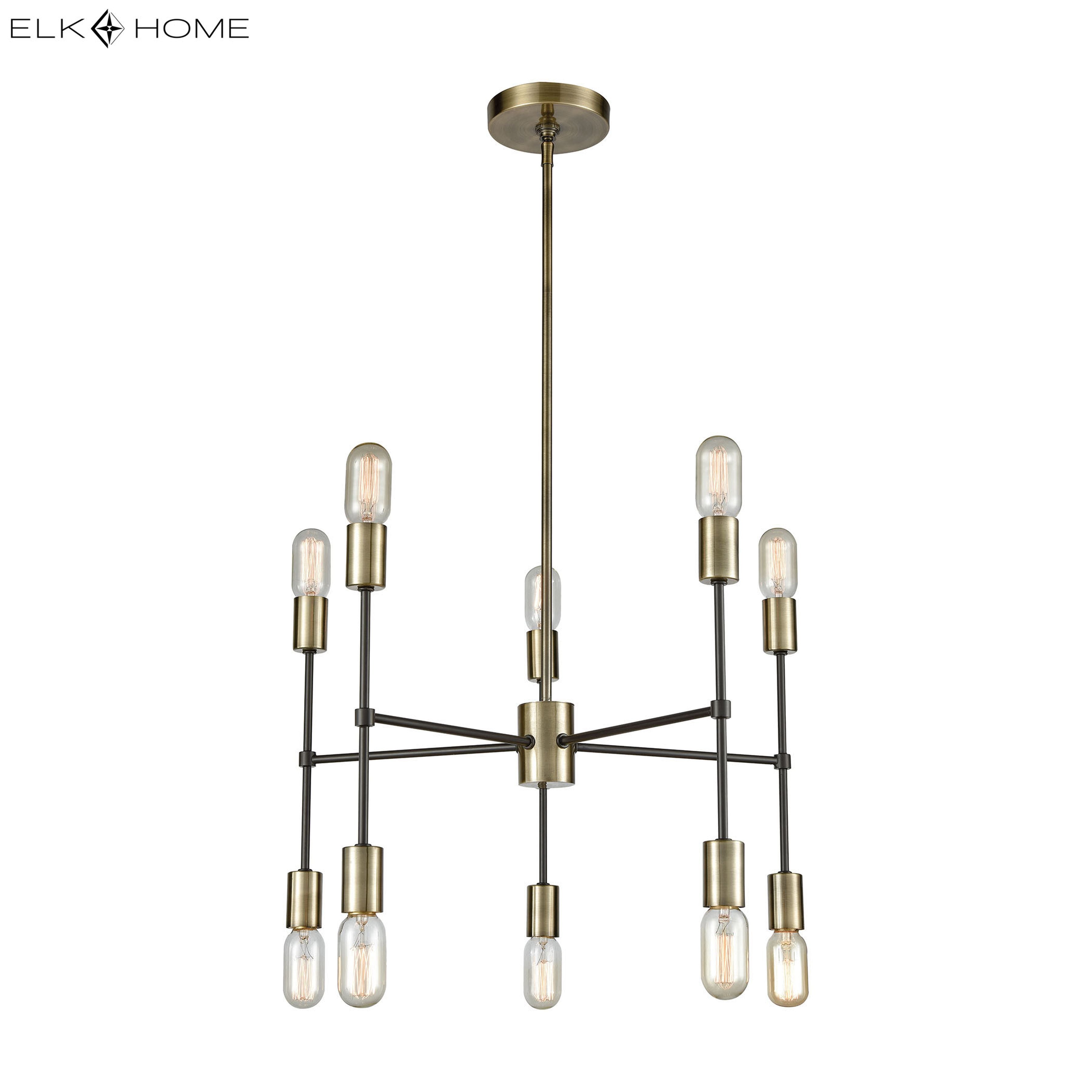 Up Down Century 24'' Wide 10-Light Chandelier - Antique Brass