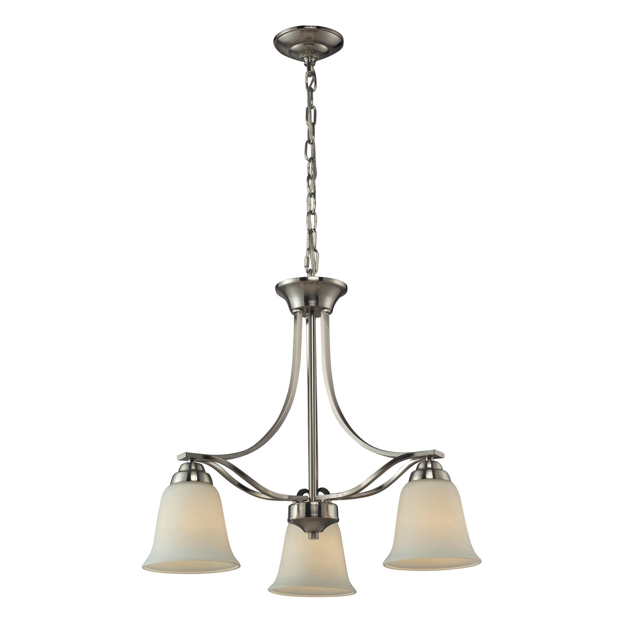 Malaga 22'' Wide 3-Light Chandelier - Brushed Nickel