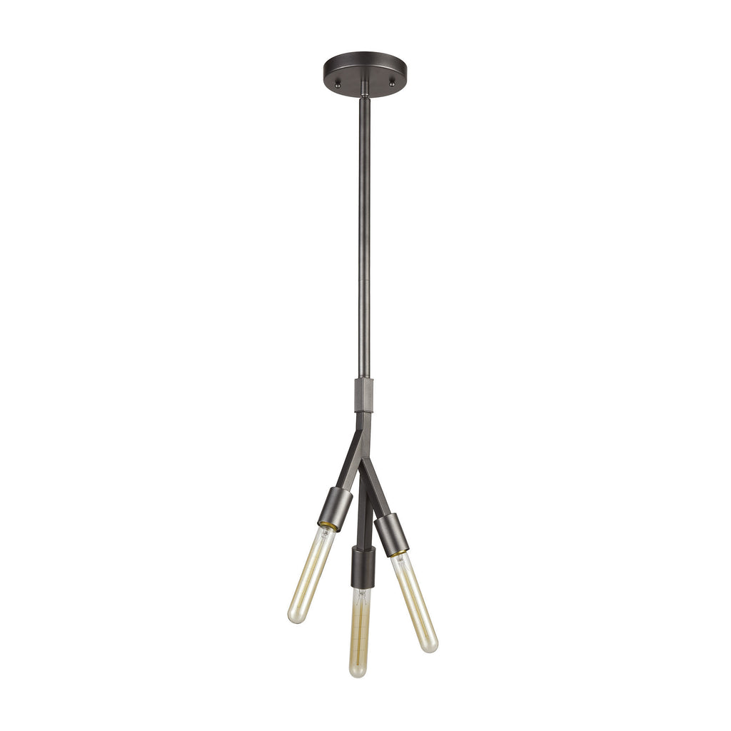Freeform 6'' Wide 3-Light Mini Pendant - Dark Graphite
