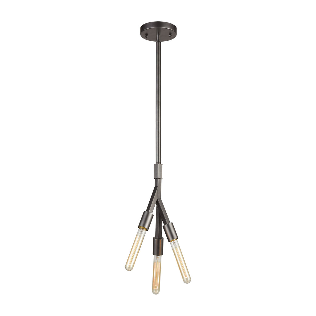 Freeform 6'' Wide 3-Light Mini Pendant - Dark Graphite