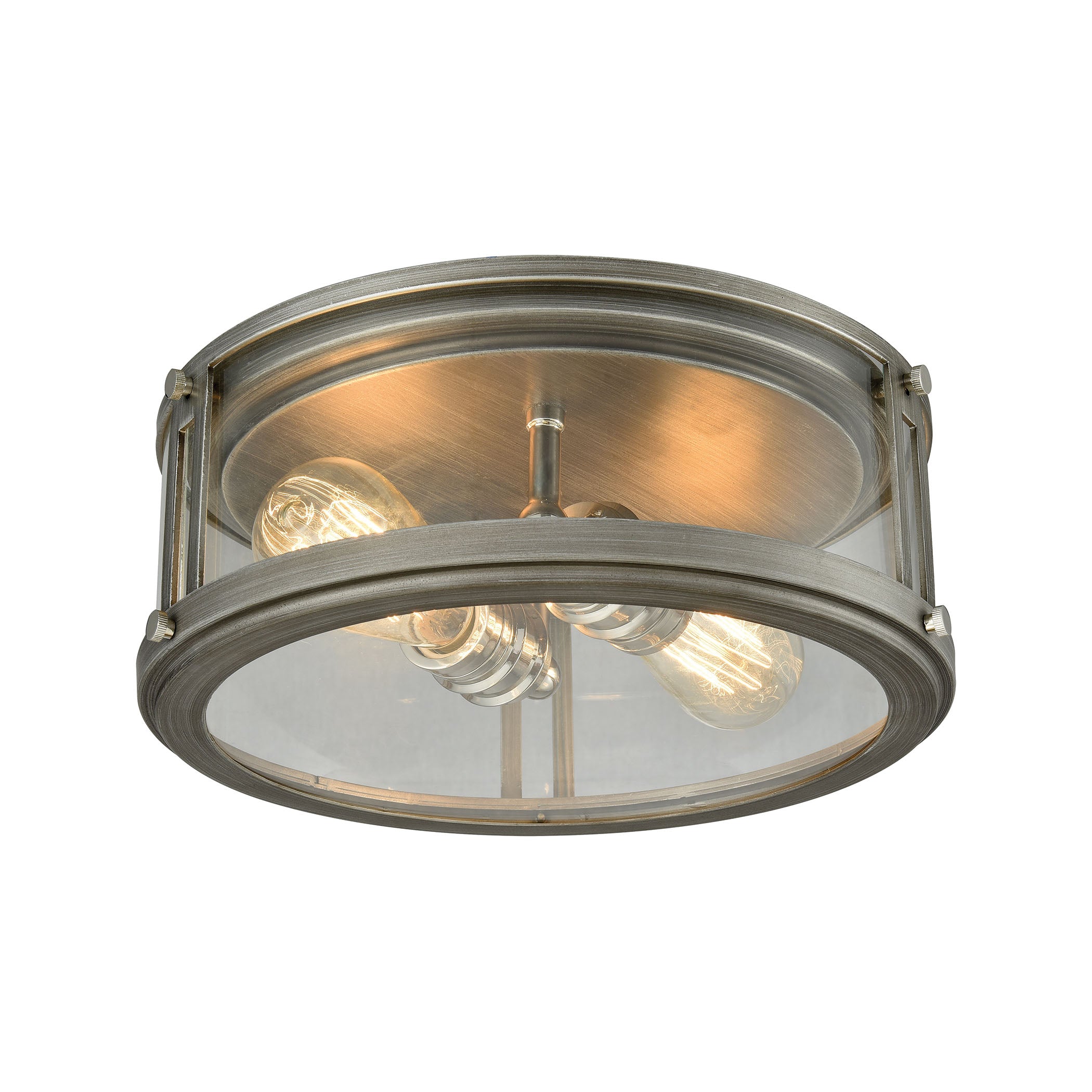 Coby 13'' Wide 2-Light Flush Mount - Polished Nickel