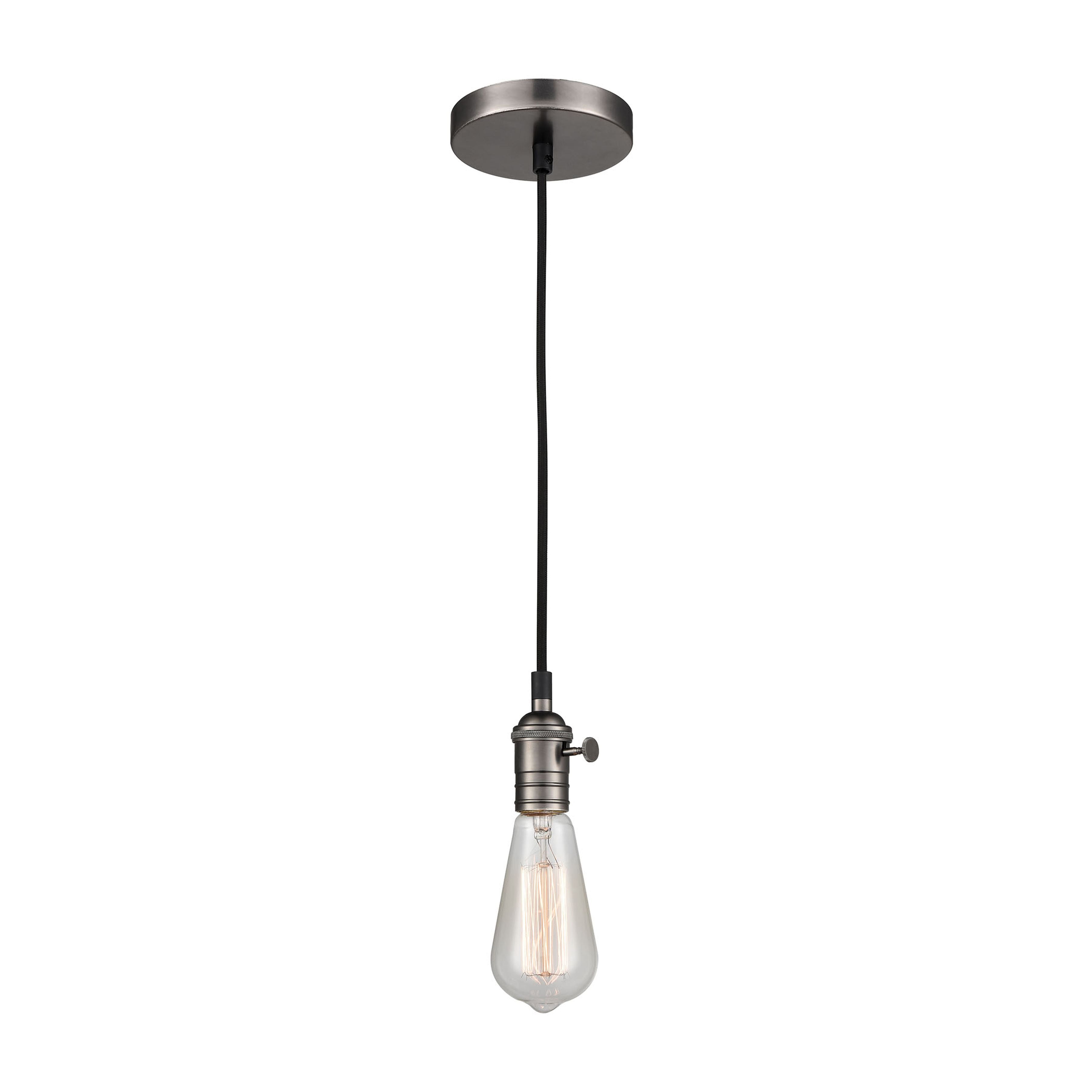 Socket Pendant 3'' Wide 1-Light Mini Pendant - Nickel