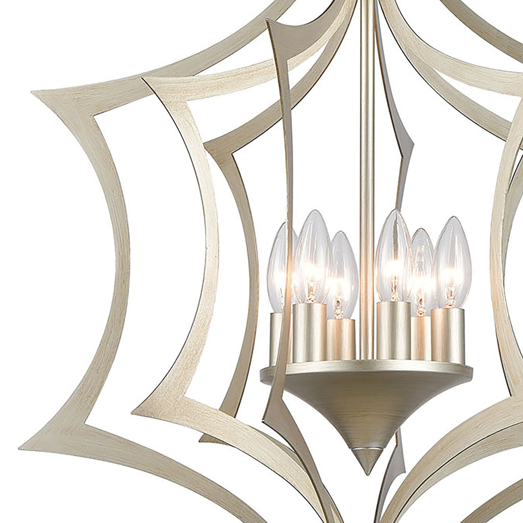 Delray 21'' Wide 6-Light Pendant - Aged Silver