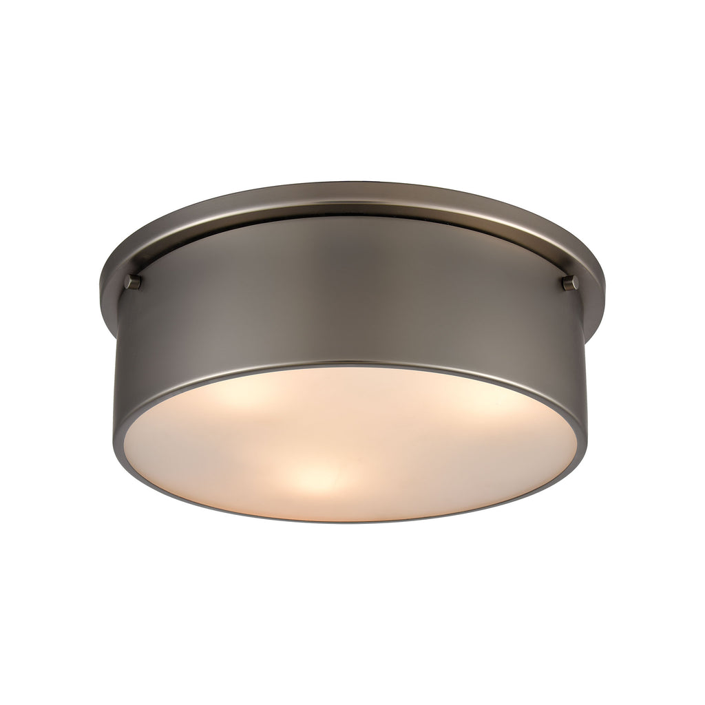 Simpson 14'' Wide 3-Light Flush Mount - Black Nickel