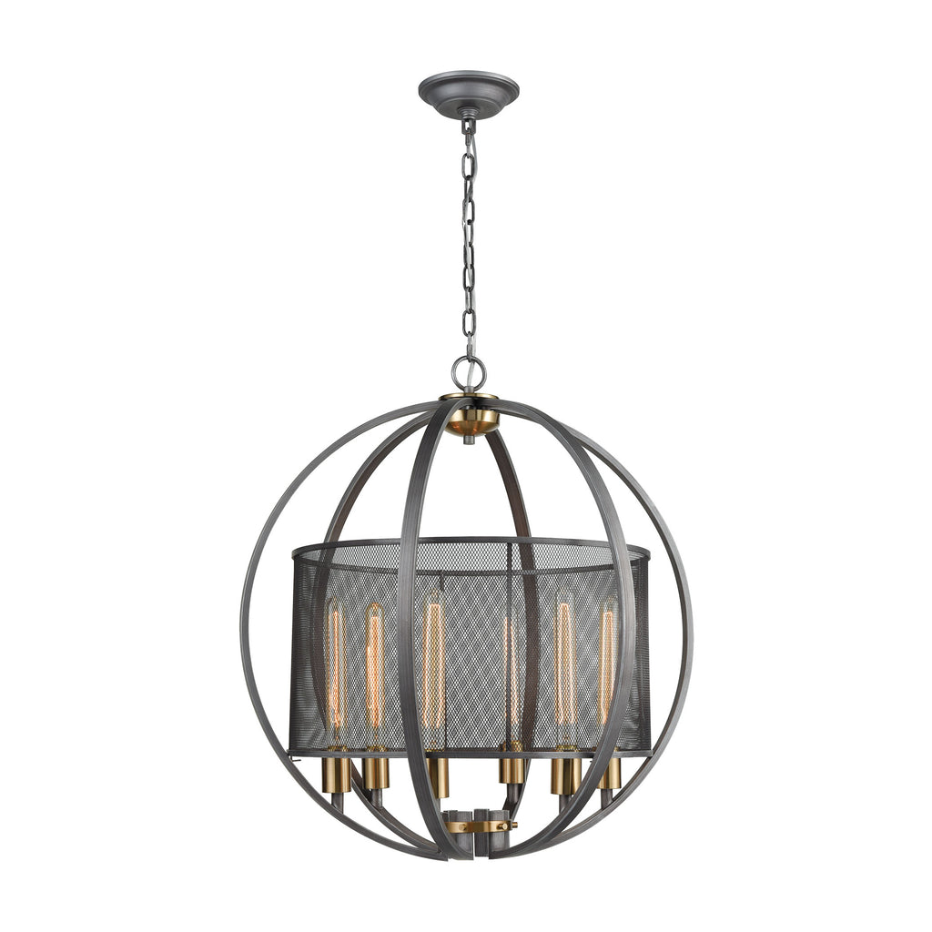 Ellicott 24'' Wide 6-Light Chandelier - Weathered Zinc