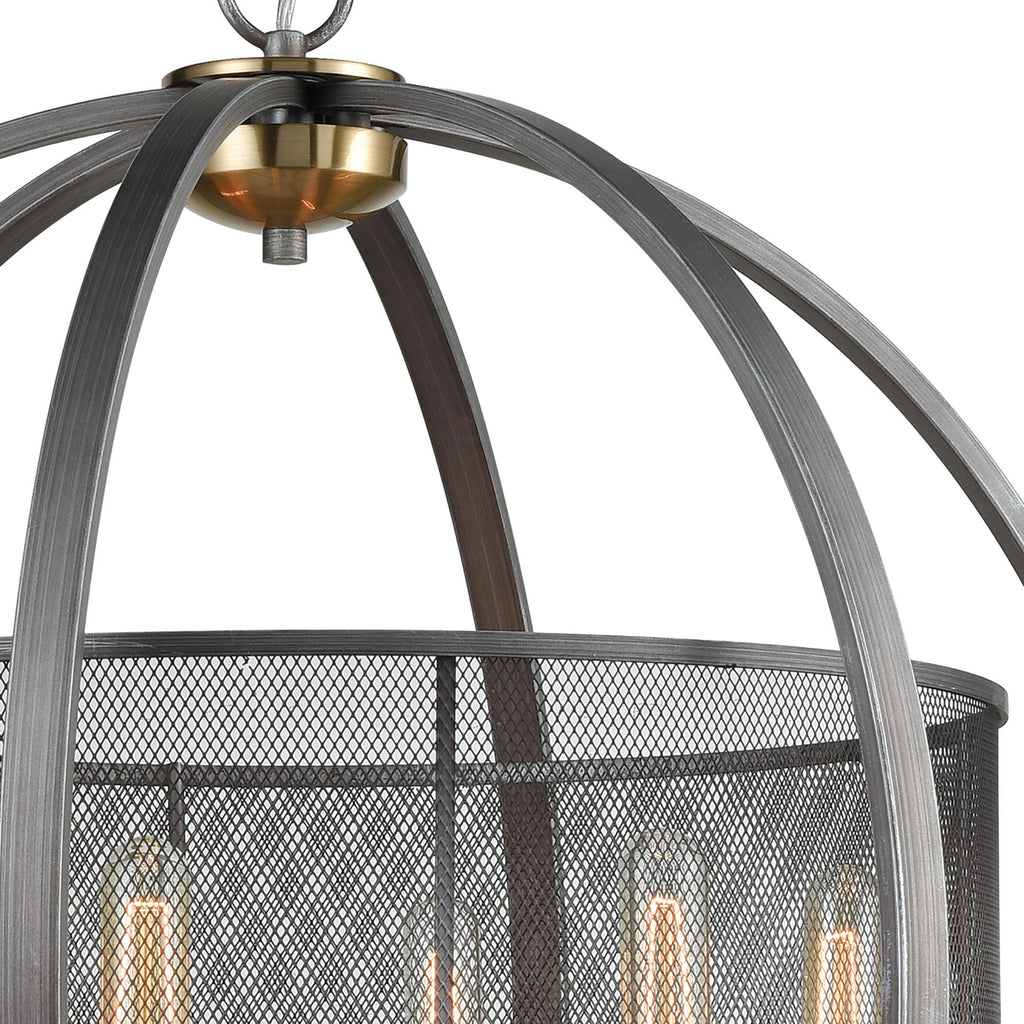 Ellicott 24'' Wide 6-Light Chandelier - Weathered Zinc