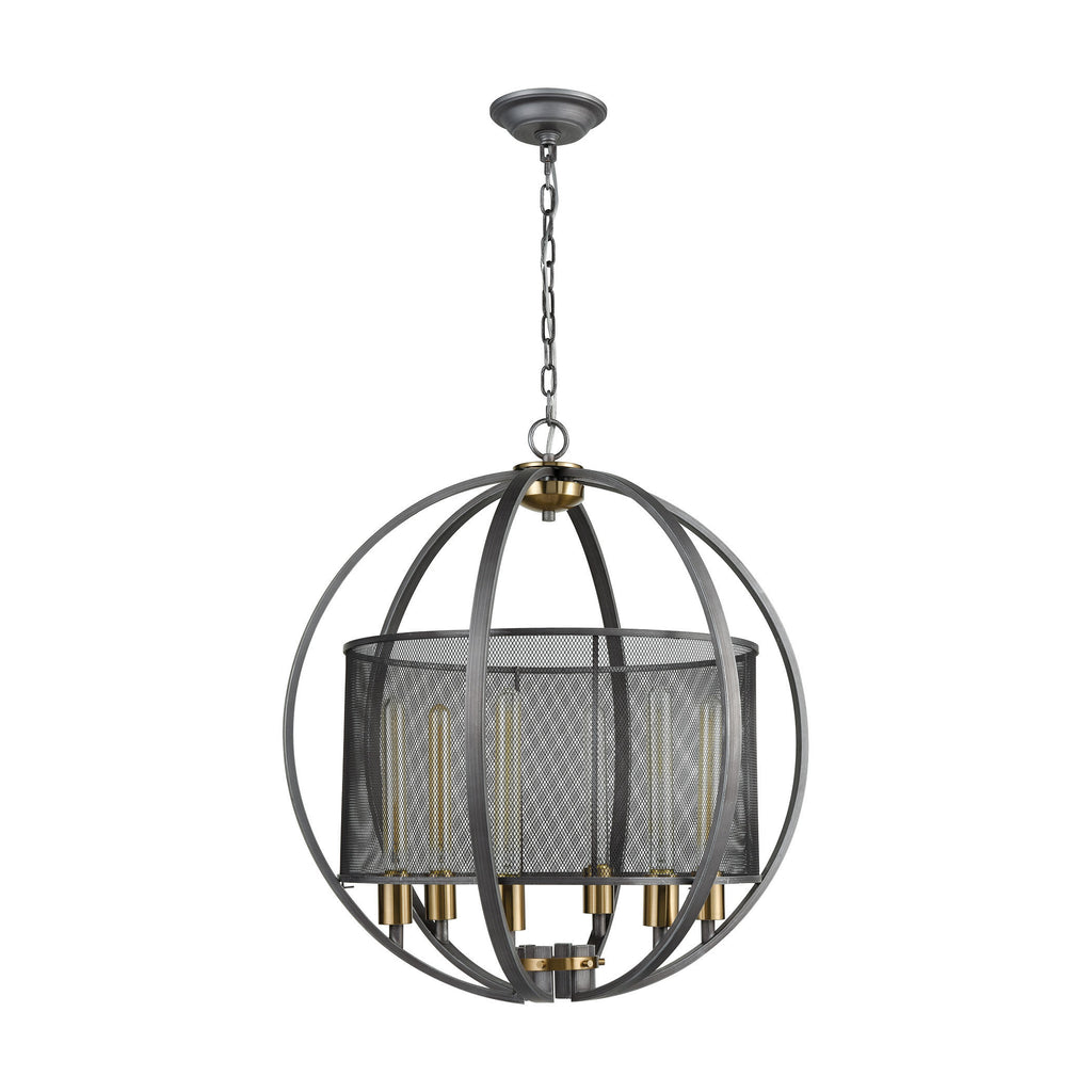 Ellicott 24'' Wide 6-Light Chandelier - Weathered Zinc