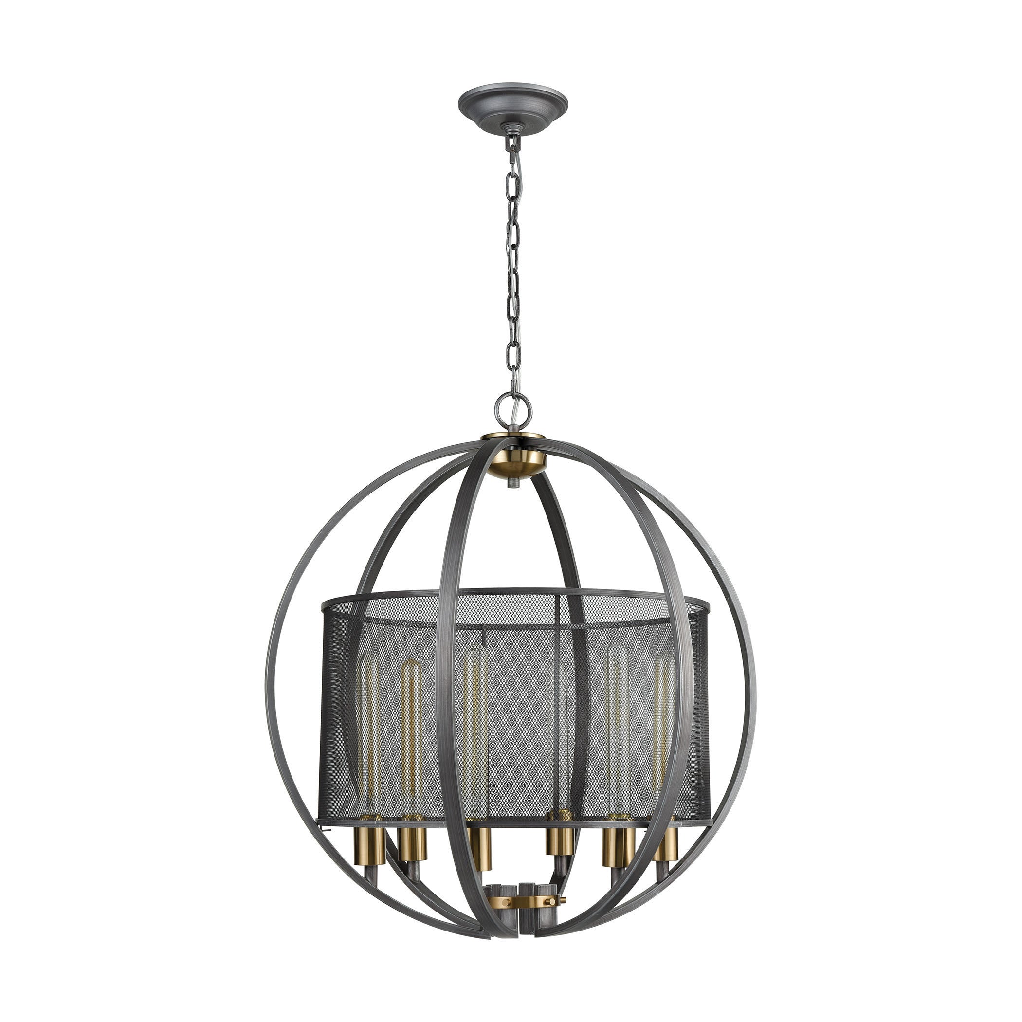 Ellicott 24'' Wide 6-Light Chandelier - Weathered Zinc