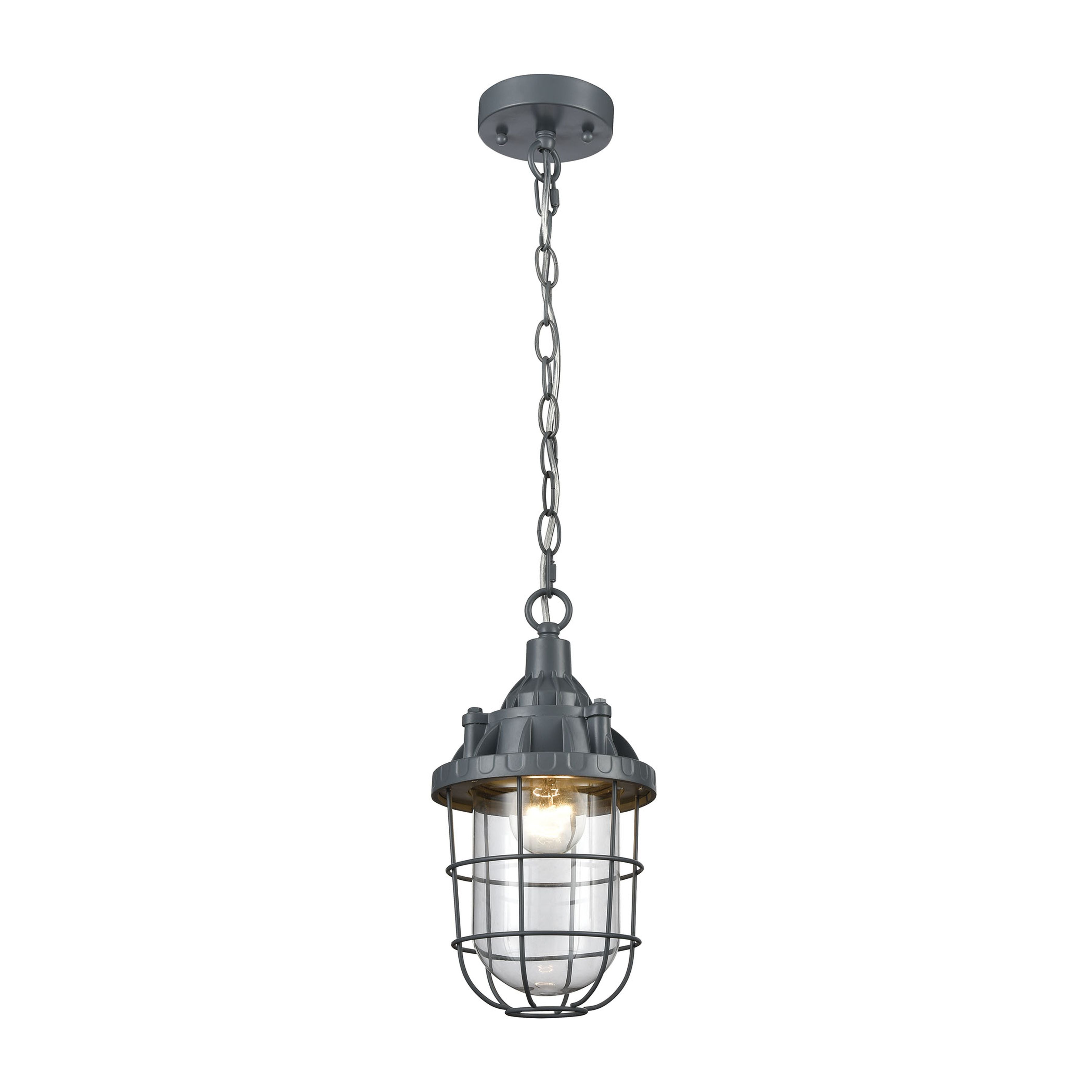 Steel Trap 6'' Wide 1-Light Mini Pendant - Graphite