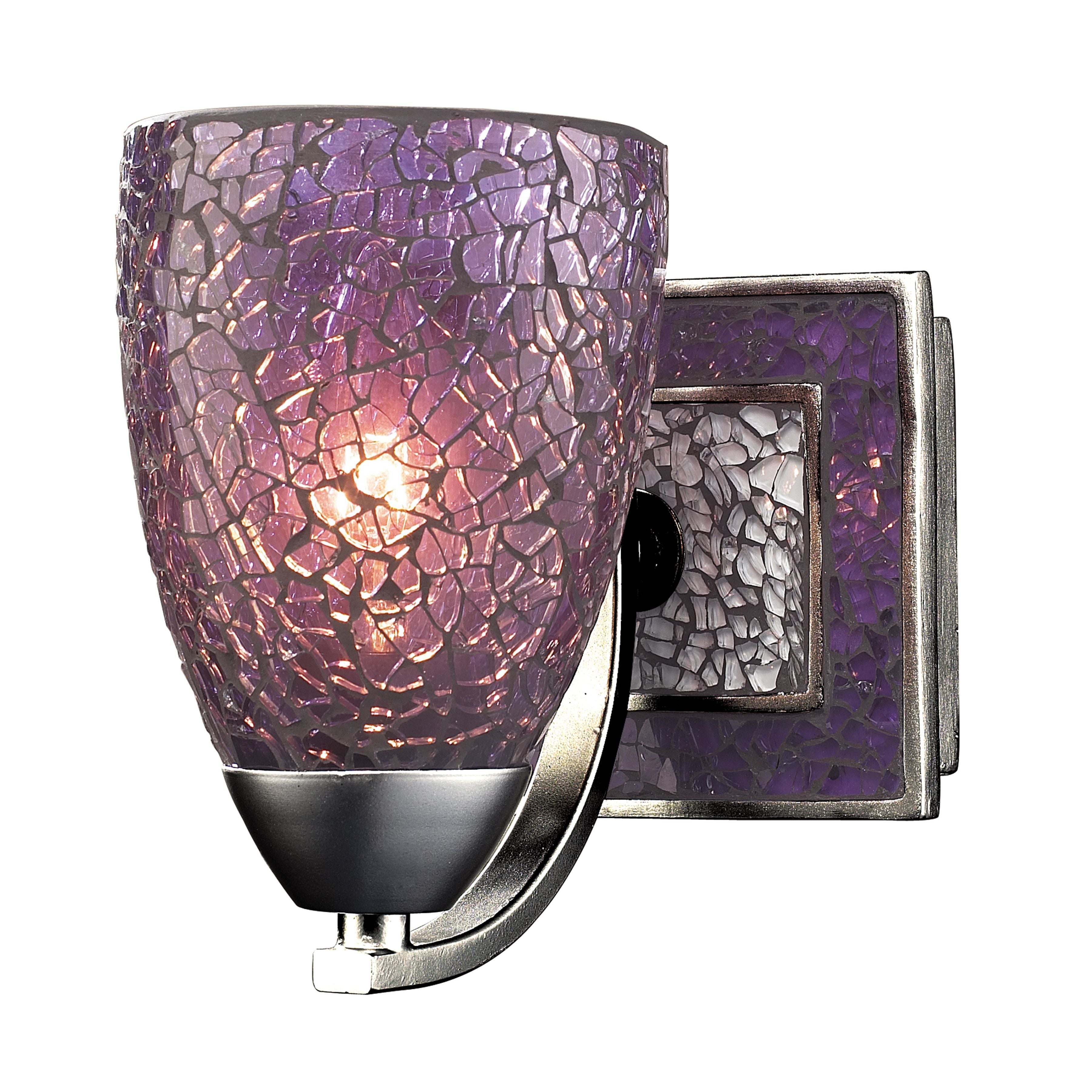 Amethyst 7'' High 1-Light Vanity Light - Silver