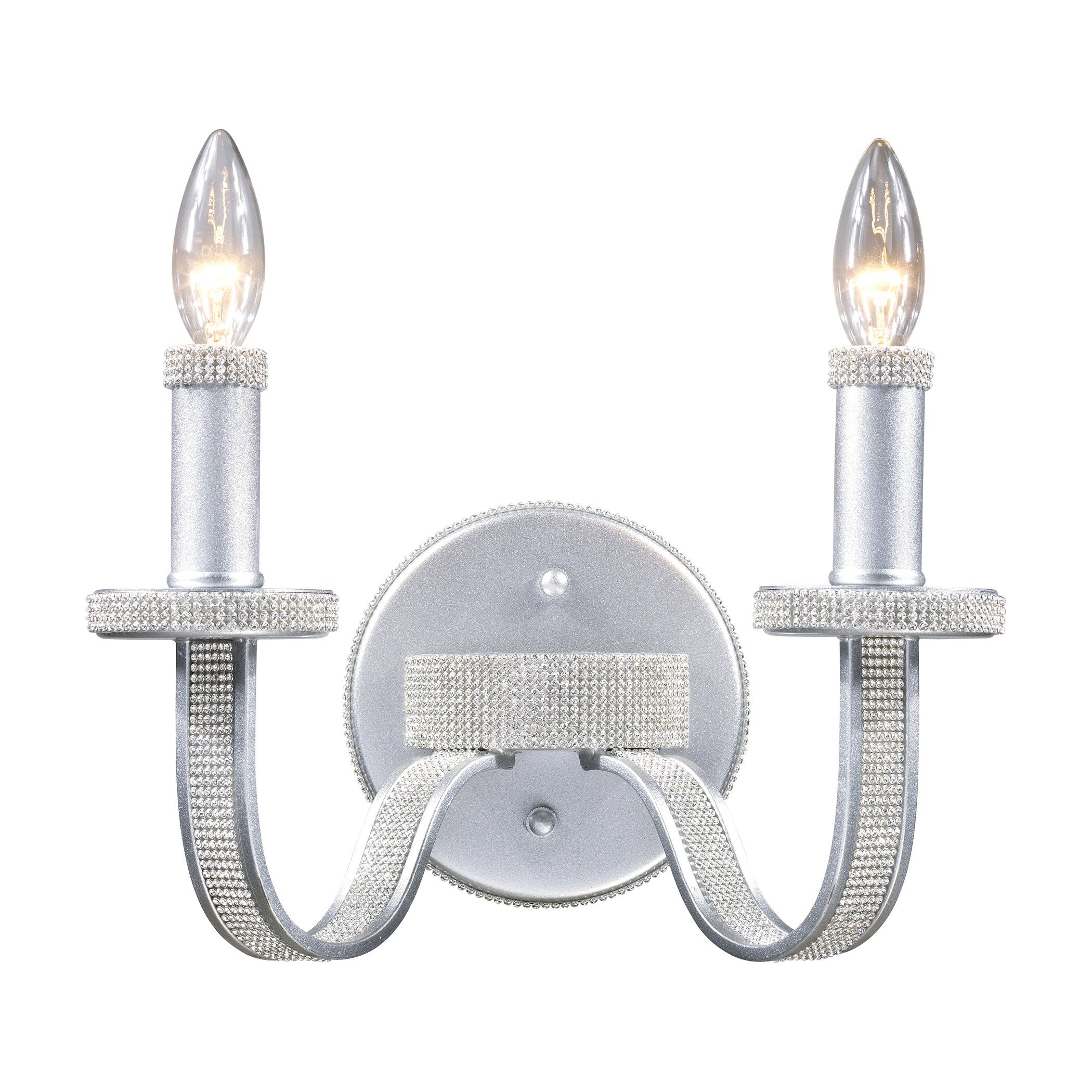 Encasement 11'' High 2-Light Sconce - Silver