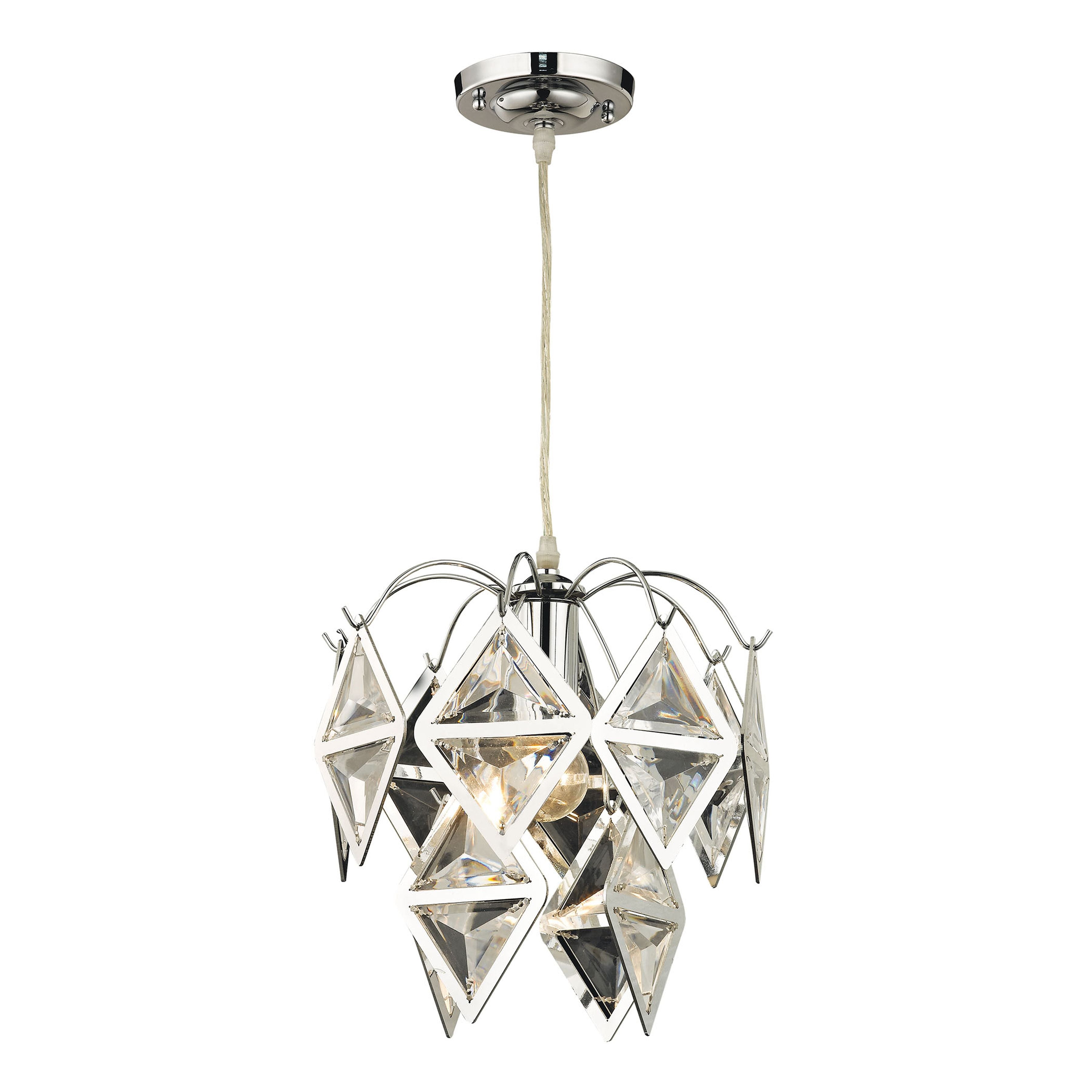 Showtime 12'' Wide 1-Light Mini Pendant - Clear and Chrome