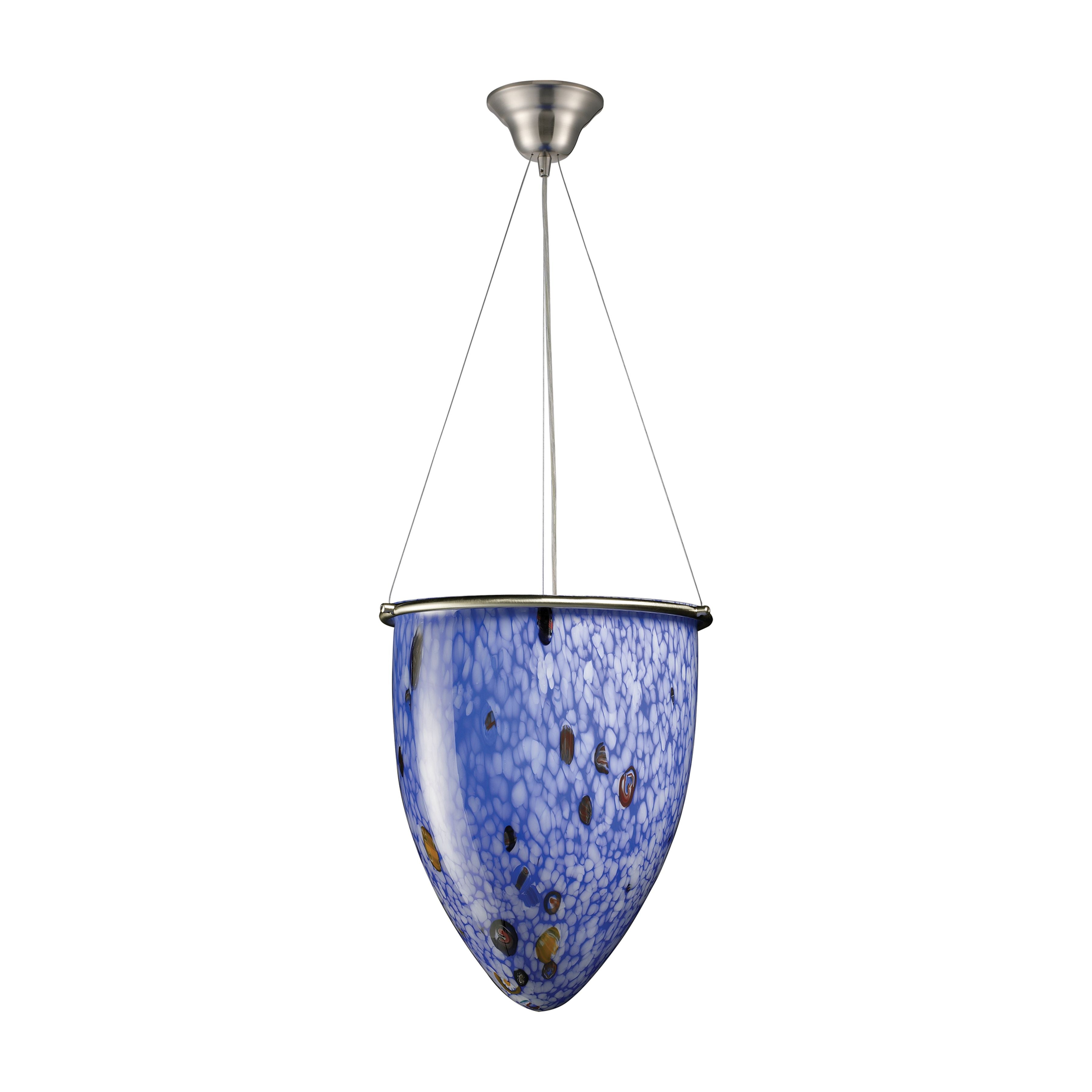 Uovo 14'' Wide 1-Light Pendant - Satin Nickel