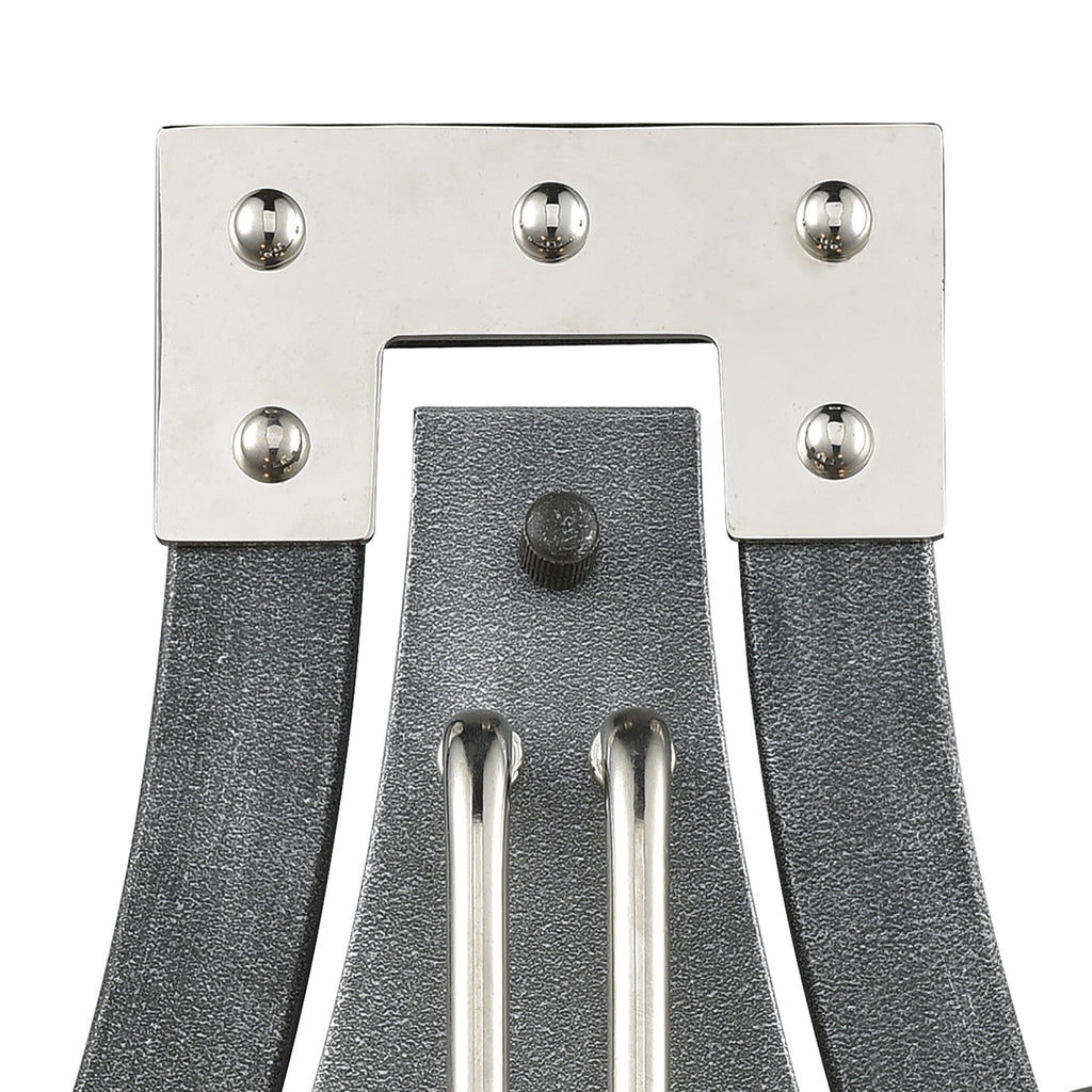 Riveted Plate 20'' High 2-Light Sconce - Silverdust Iron