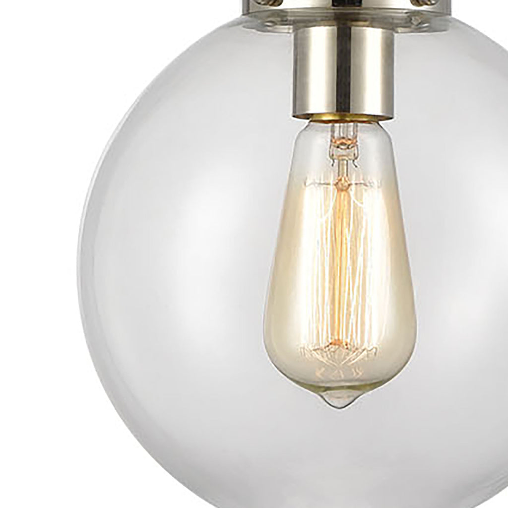 Boudreaux 8'' Wide 1-Light Mini Pendant - Matte Black with Polished Nickel
