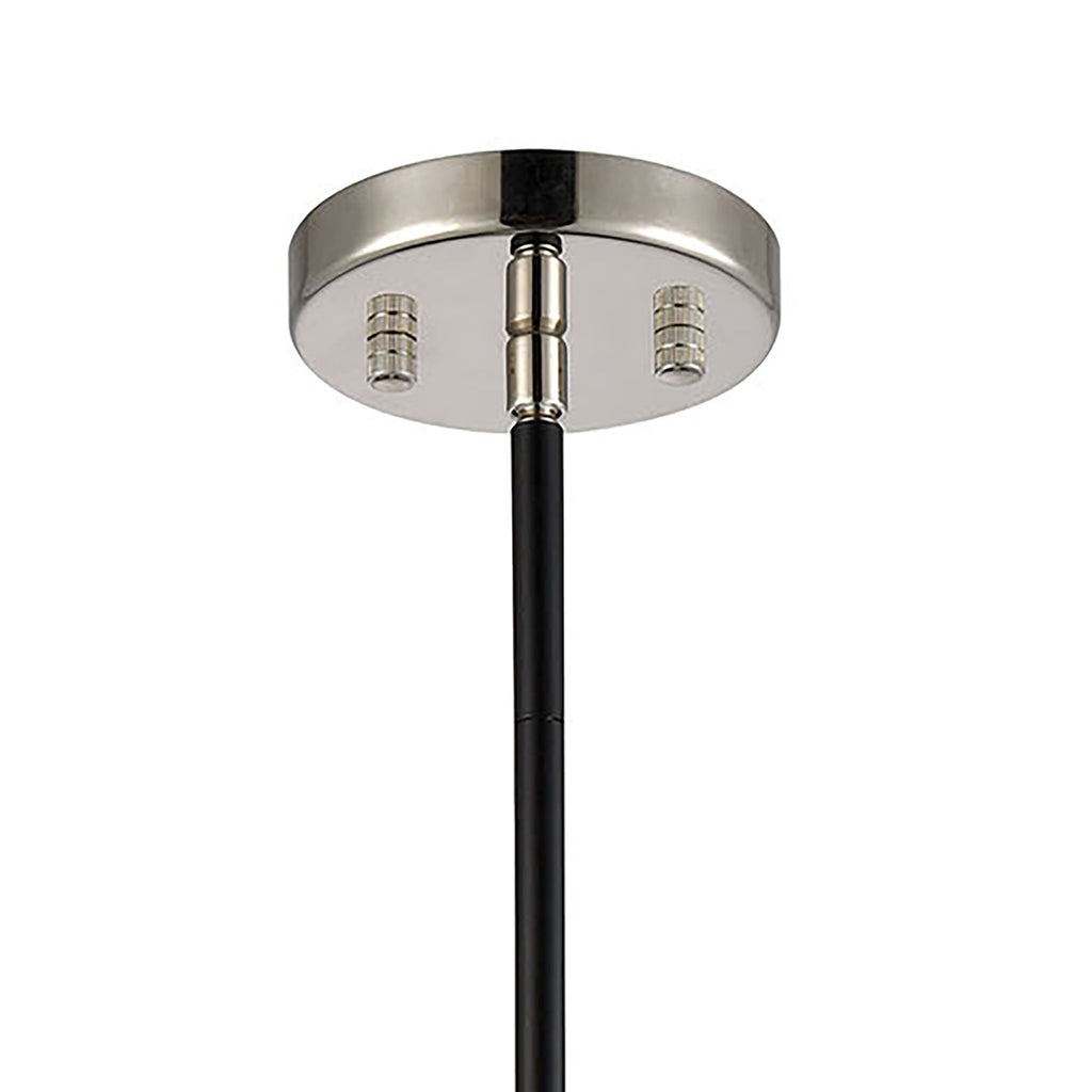 Boudreaux 8'' Wide 1-Light Mini Pendant - Matte Black with Polished Nickel