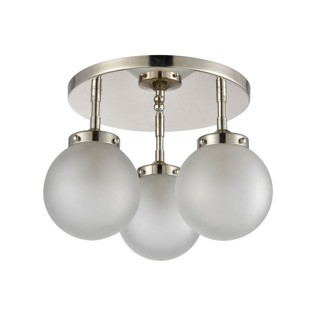 Boudreaux 15'' Wide 3-Light Semi Flush Mount - Polished Nickel