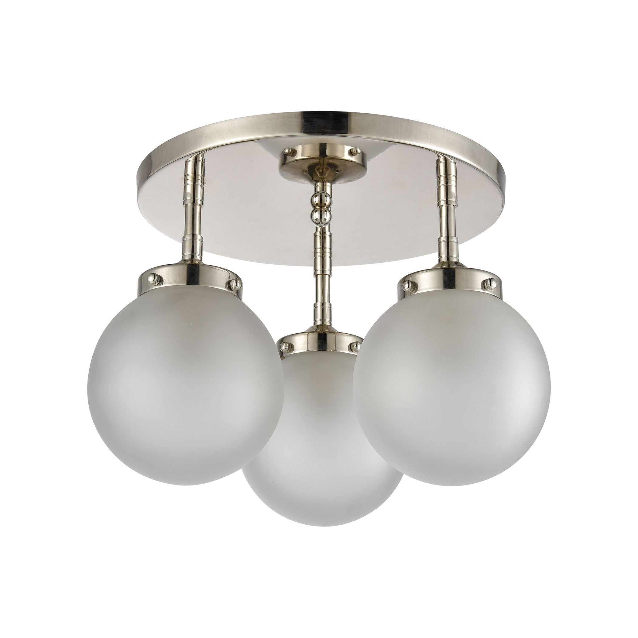 Boudreaux 15'' Wide 3-Light Semi Flush Mount - Polished Nickel