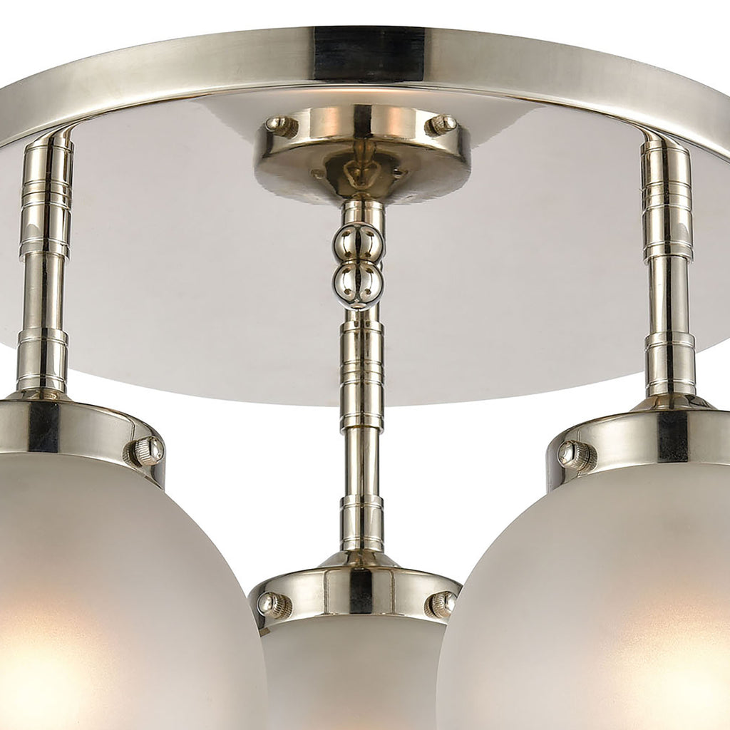 Boudreaux 15'' Wide 3-Light Semi Flush Mount - Polished Nickel