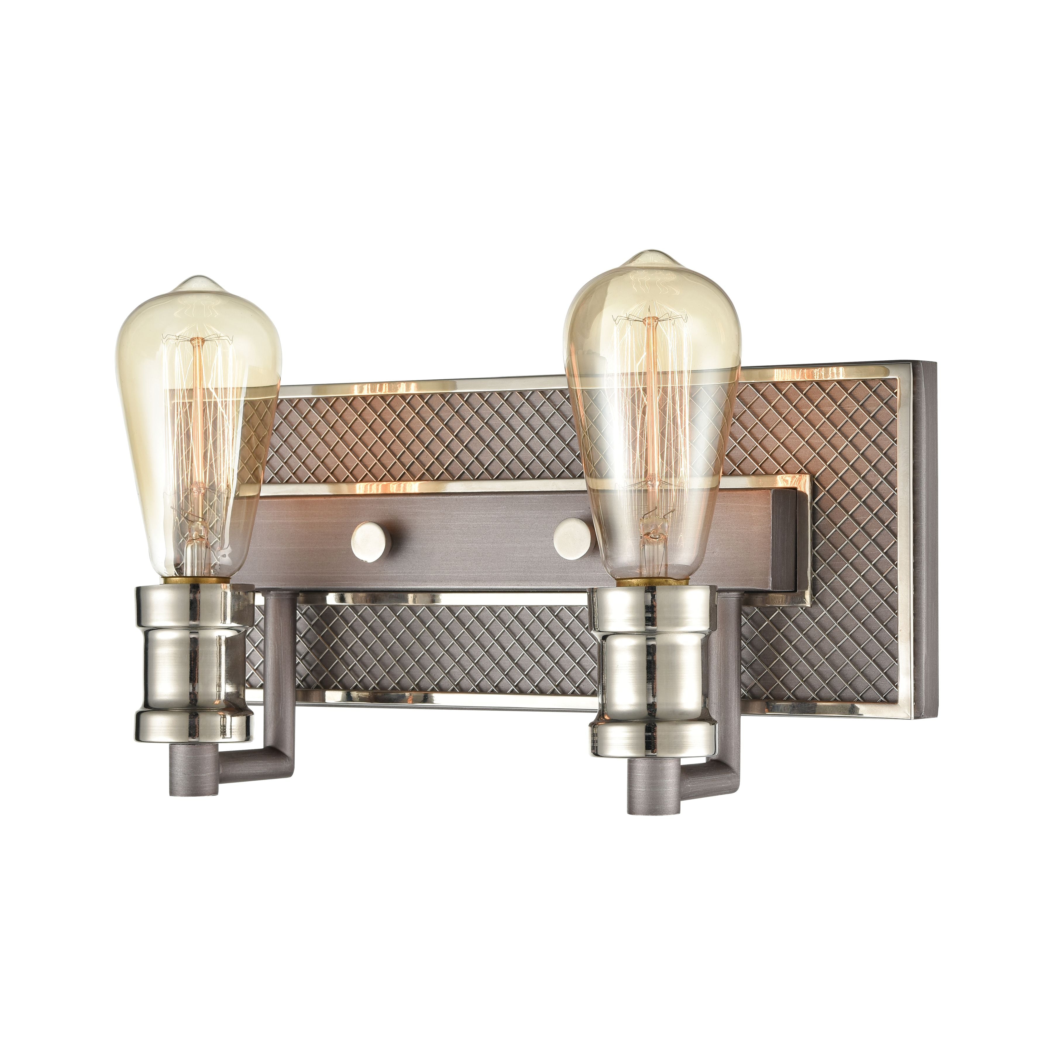 Gridiron 13'' Wide 2-Light Vanity Light - Weathered Zinc