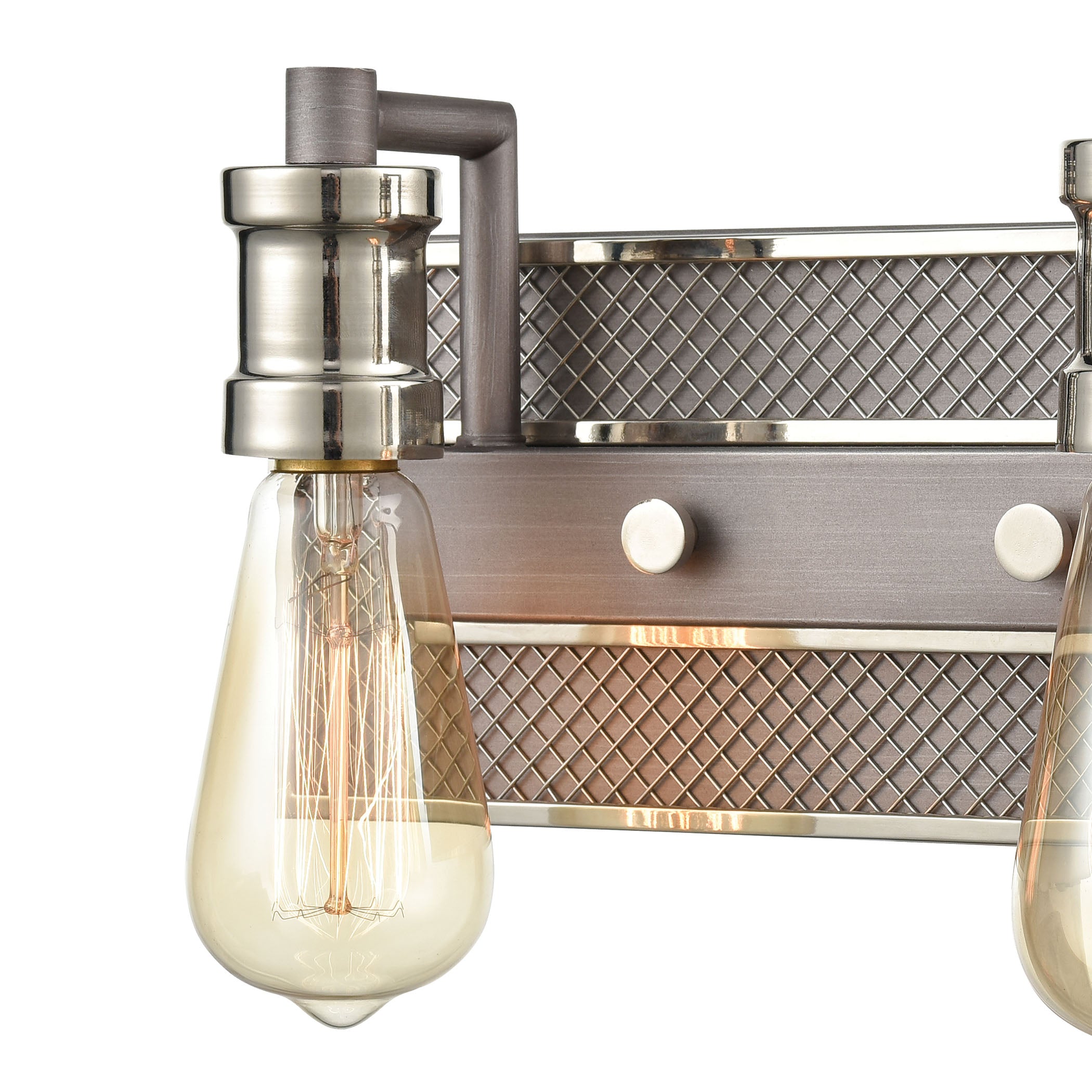 Gridiron 13'' Wide 2-Light Vanity Light - Weathered Zinc