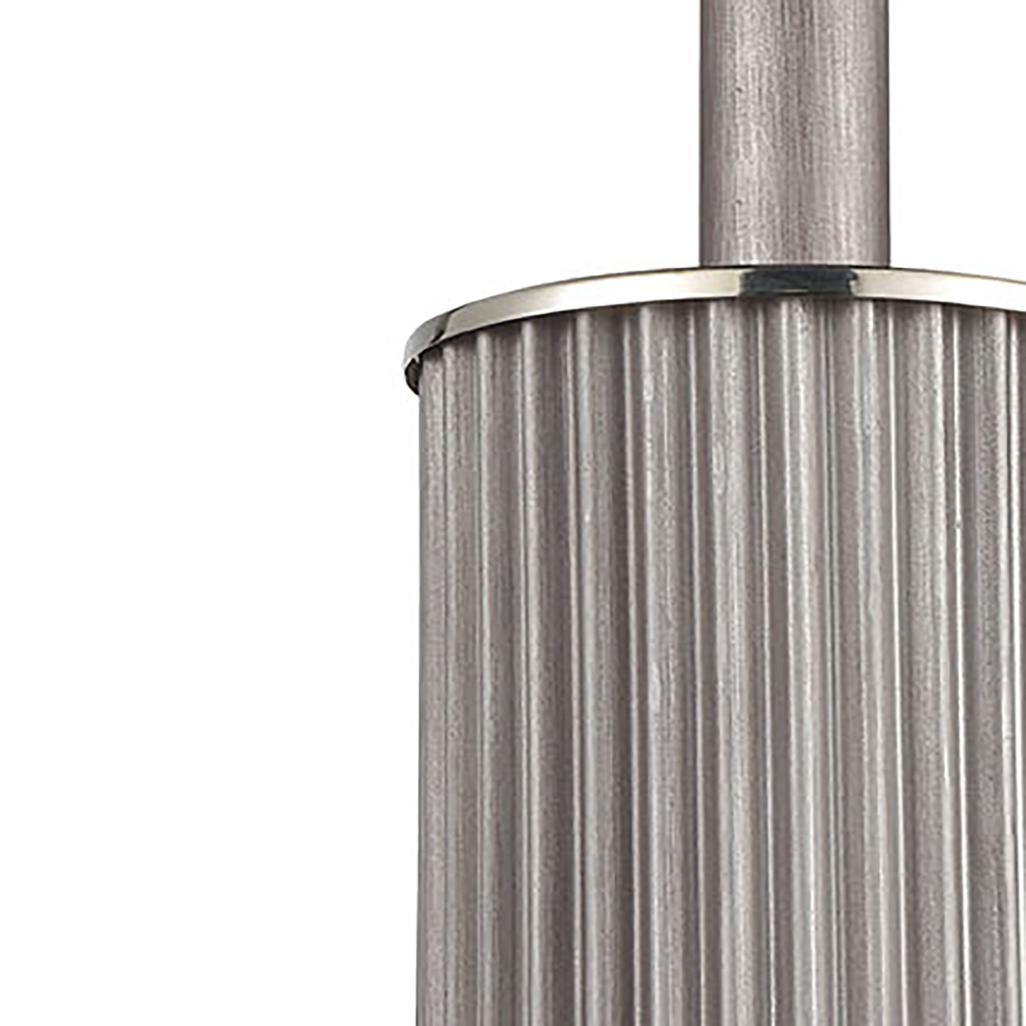 Corrugated Steel 6'' Wide 1-Light Mini Pendant - Weathered Zinc