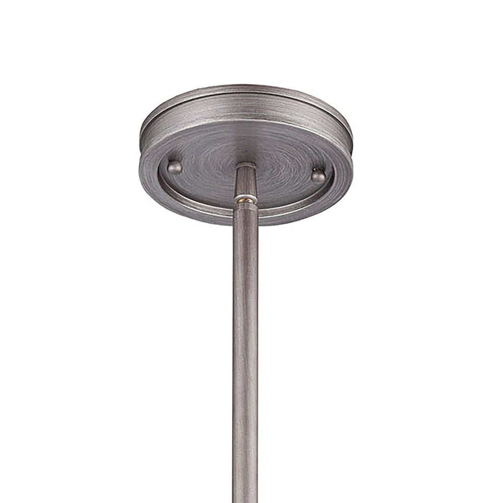 Corrugated Steel 6'' Wide 1-Light Mini Pendant - Weathered Zinc