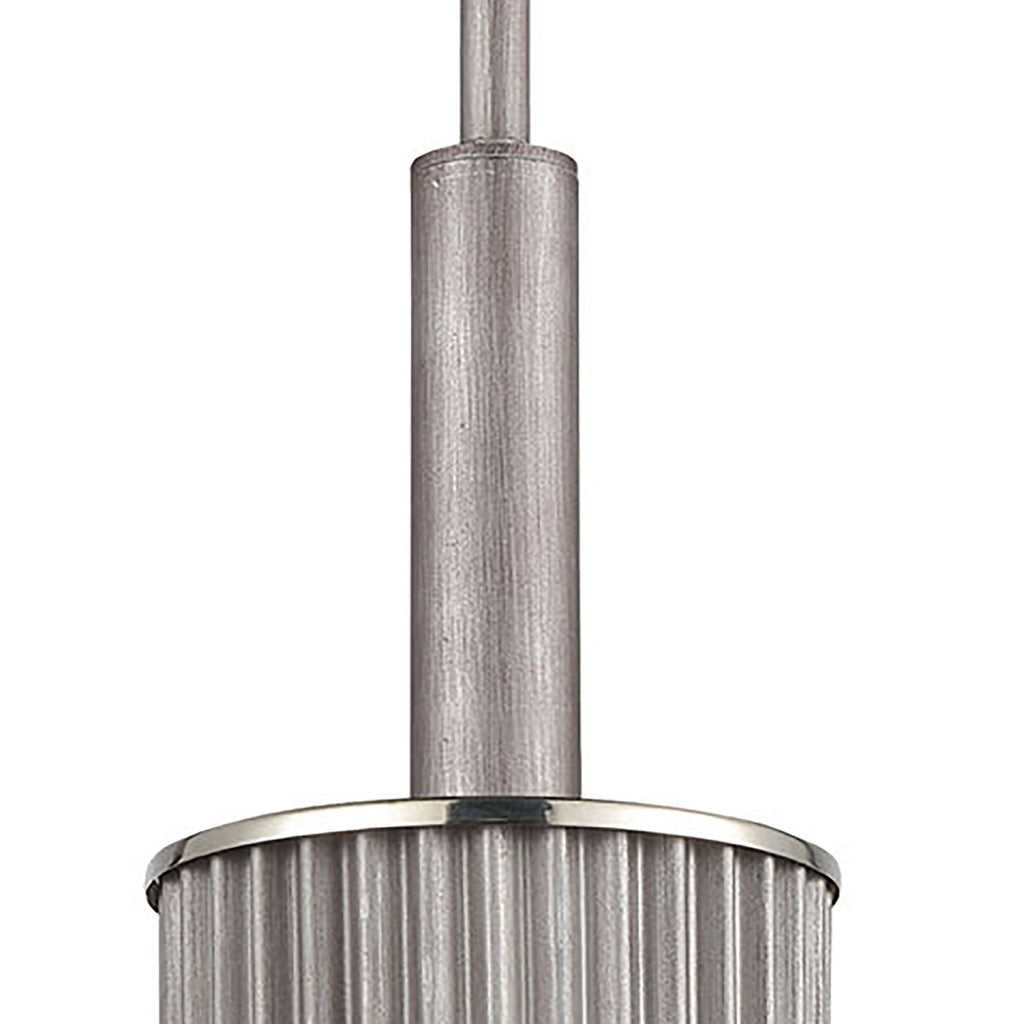 Corrugated Steel 6'' Wide 1-Light Mini Pendant - Weathered Zinc