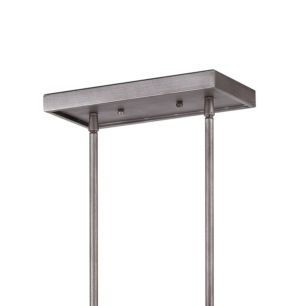 Corrugated Steel 32'' Wide 6-Light Chandelier - Weathered Zinc