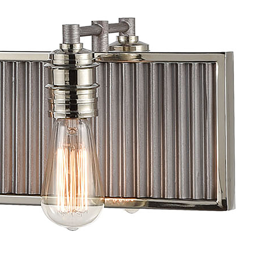 Corrugated Steel 43'' Wide 8-Light Chandelier - Weathered Zinc
