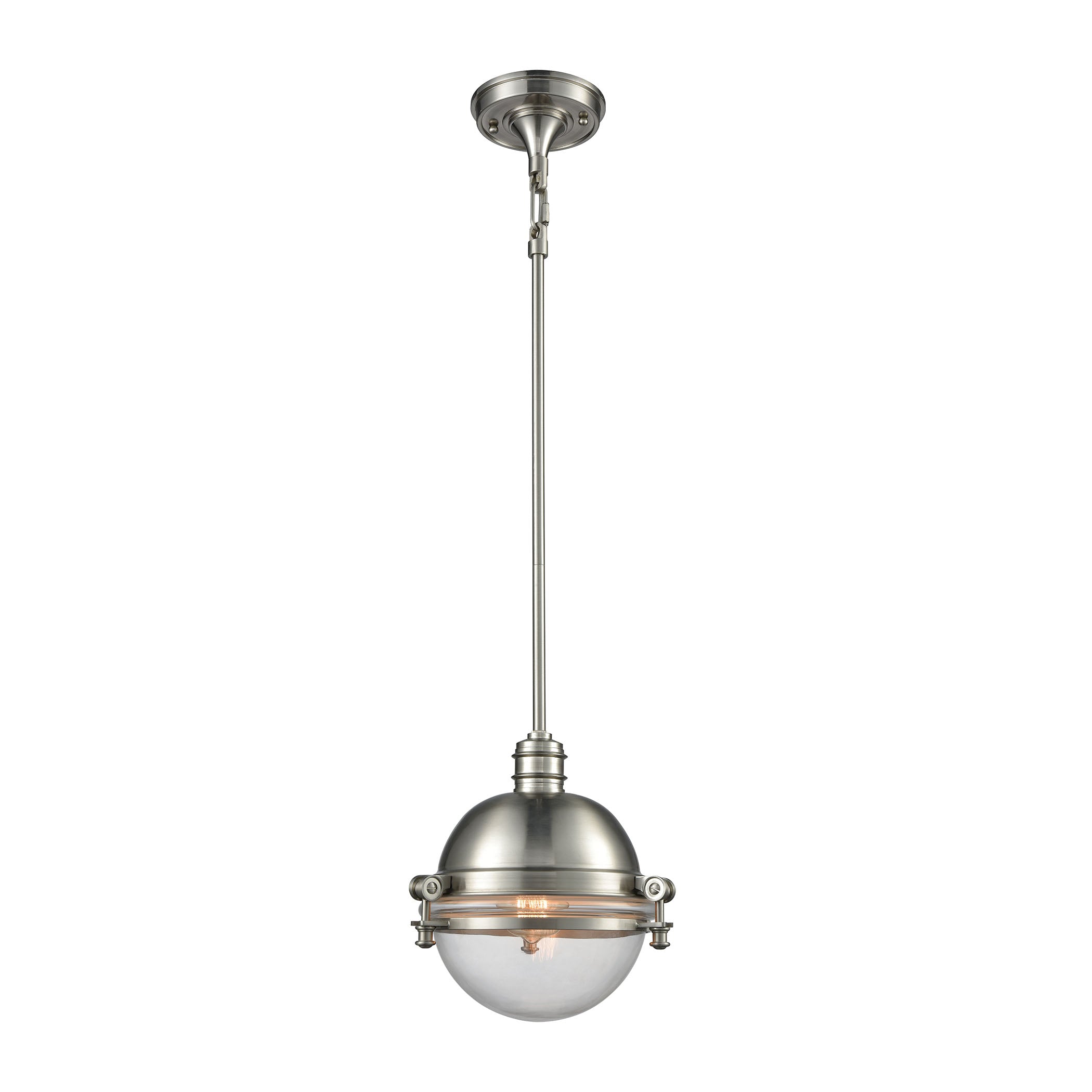 Riley 10'' Wide 1-Light Mini Pendant - Satin Nickel 1