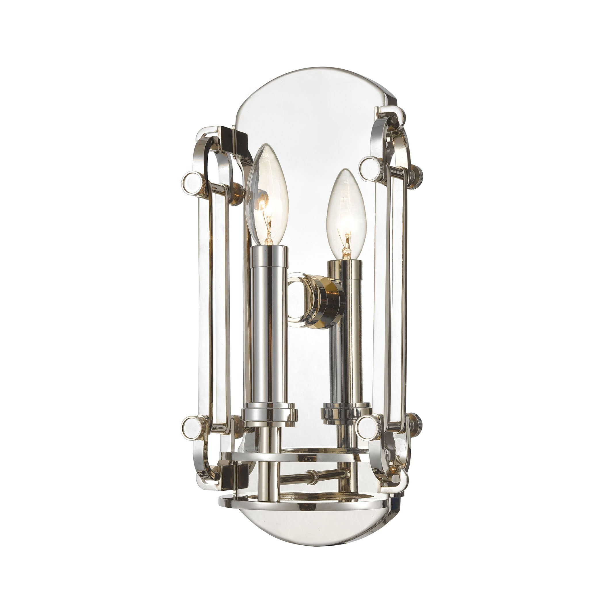 Bergamo 14'' High 1-Light Sconce - Polished Nickel