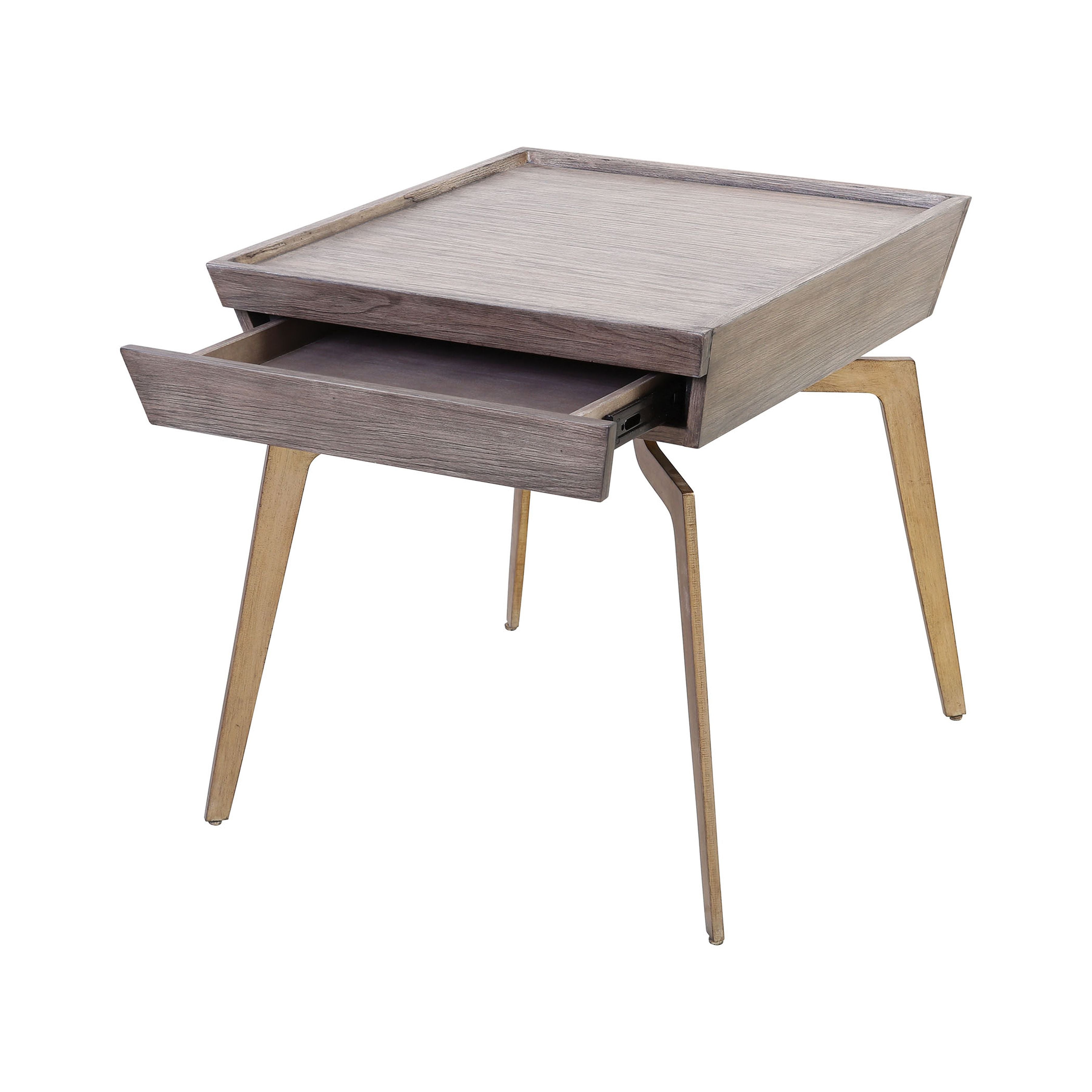 Larocca Accent Table in Soft Gold and Grey Birch Veneer