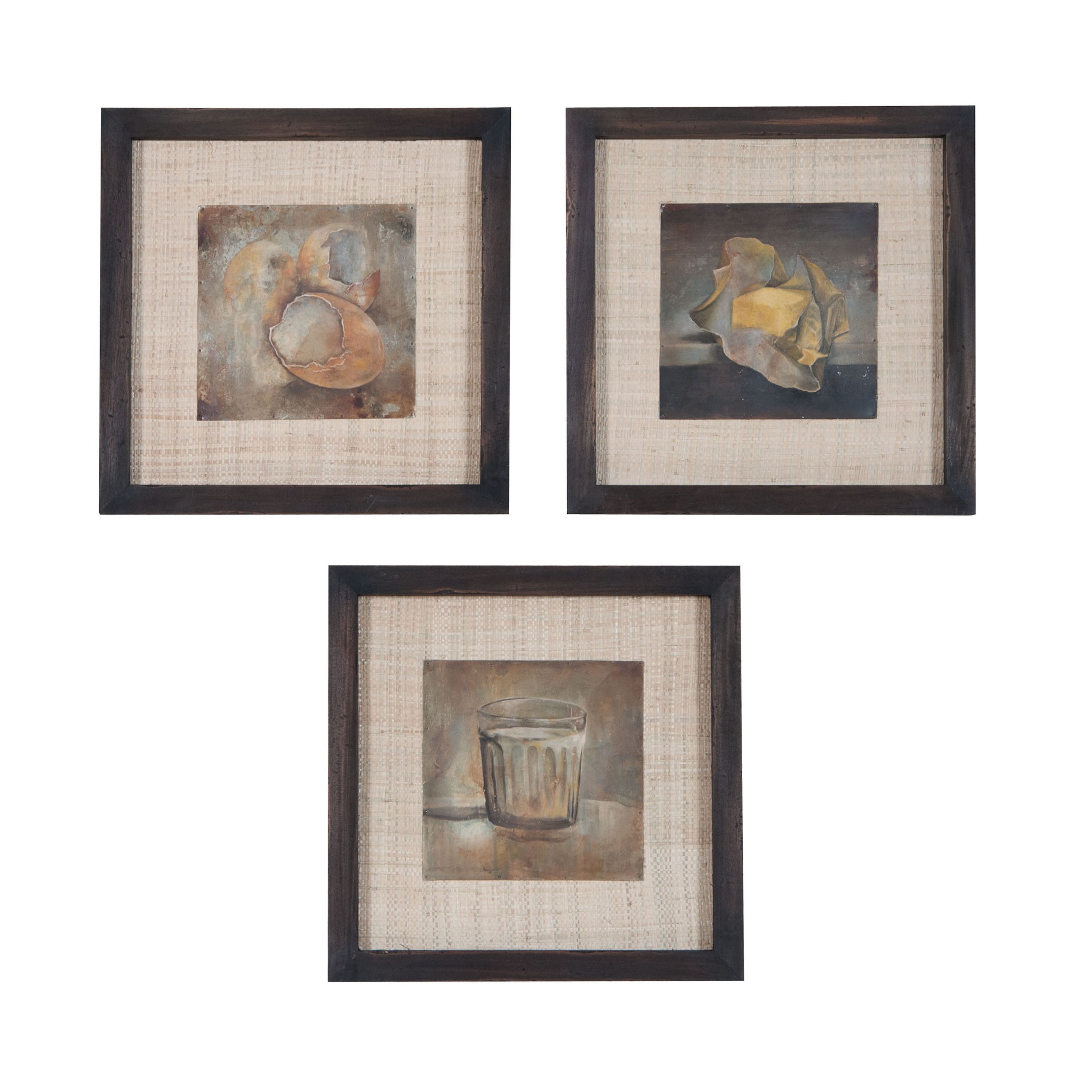 Reclaimed Tin Dimensional Wall Art - Set of 3
