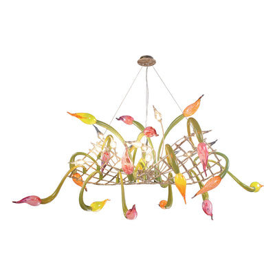 Protuberanza 55'' Wide 14-Light Chandelier - Silver Leaf